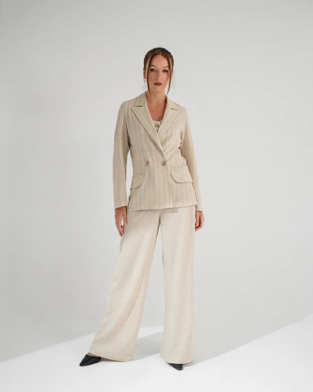 KC Shop - Linen Suit Striped Blazer 3