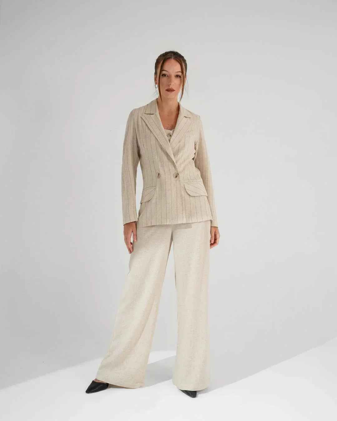 Linen Suit Striped Blazer - KC Shop