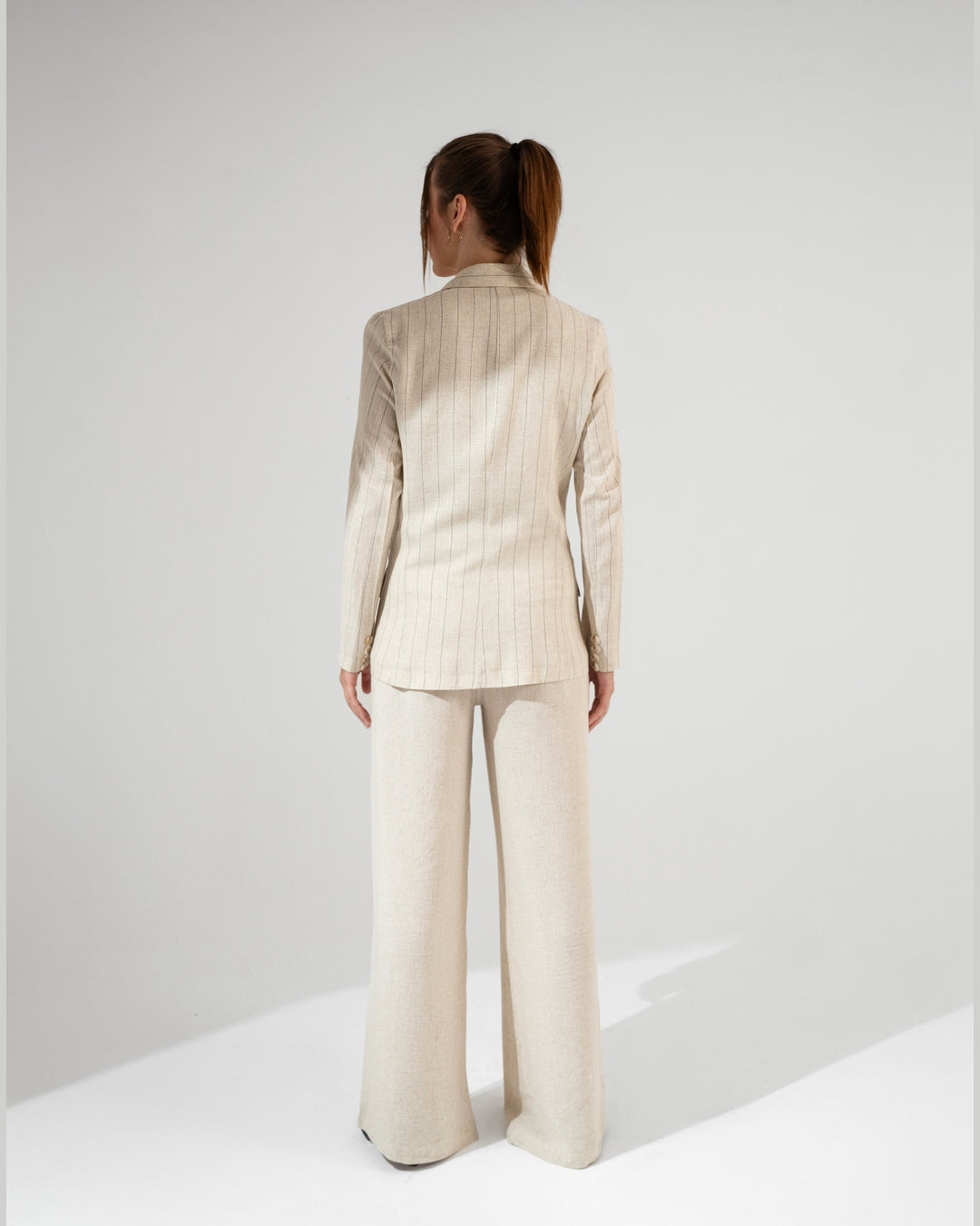 KC Shop - Linen Suit Striped Blazer 3