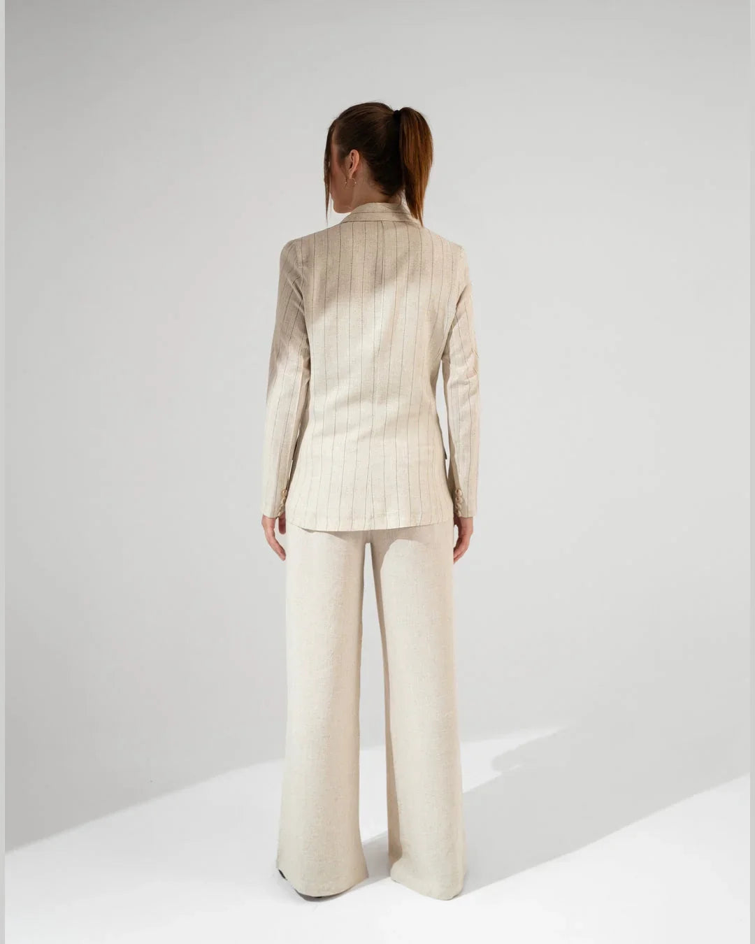 KC Shop - Linen Suit Striped Blazer 4