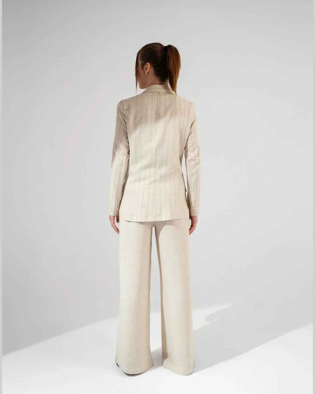 Linen Suit Striped Blazer - KC Shop