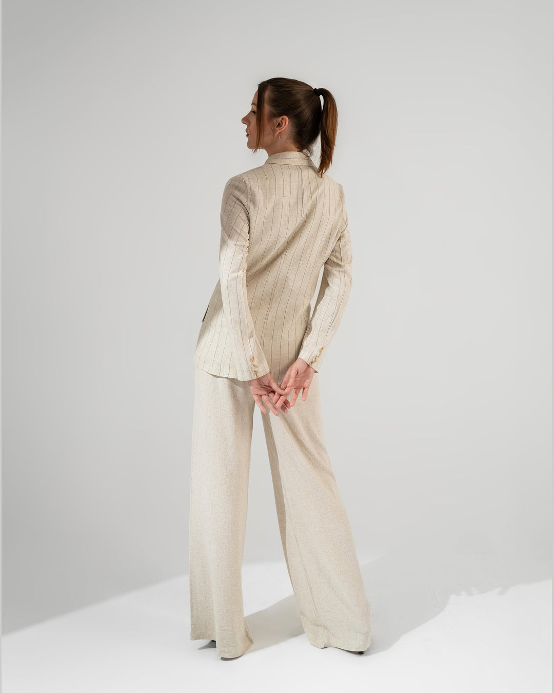 KC Shop - Linen Suit Striped Blazer 4