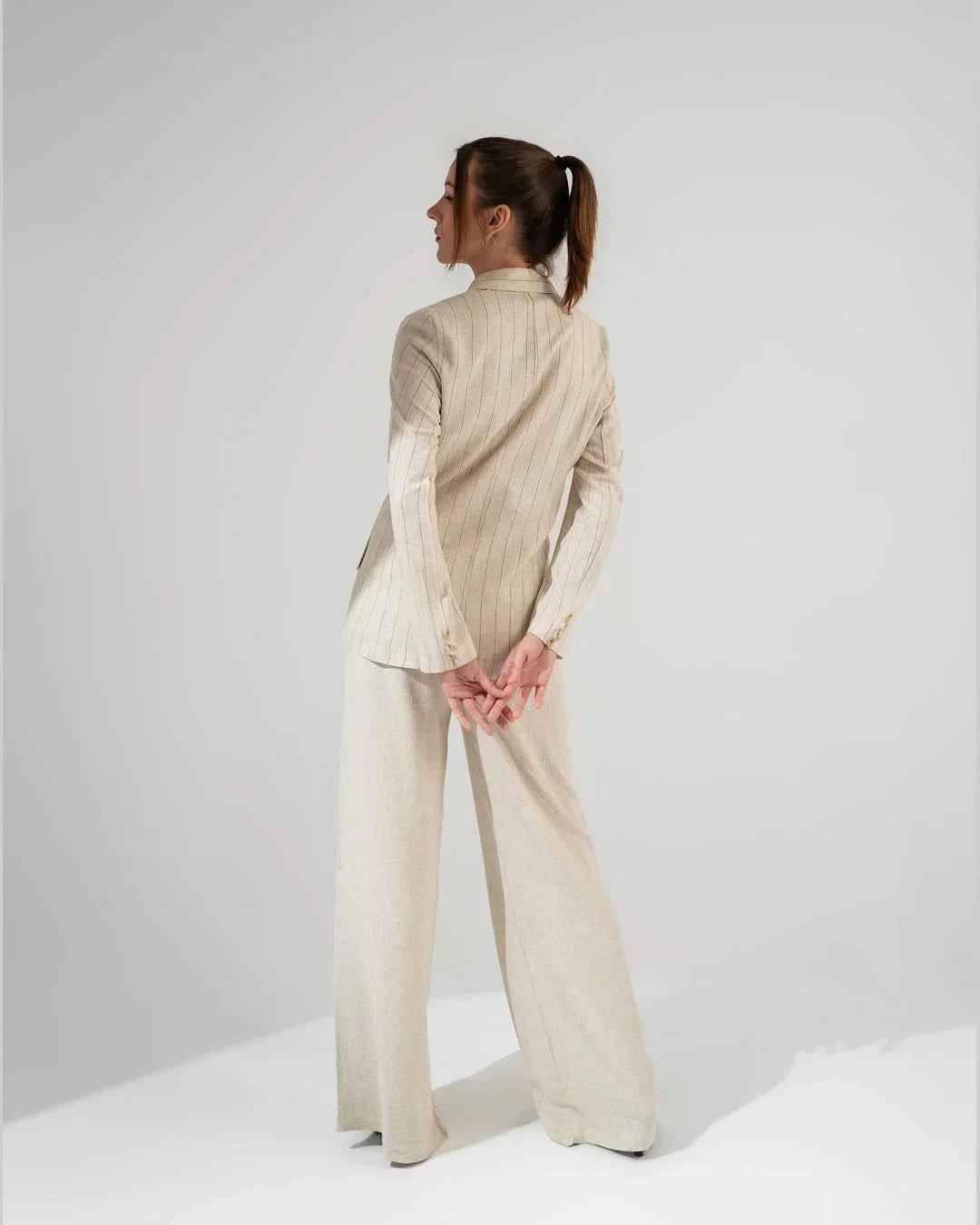 Linen Suit Striped Blazer - KC Shop