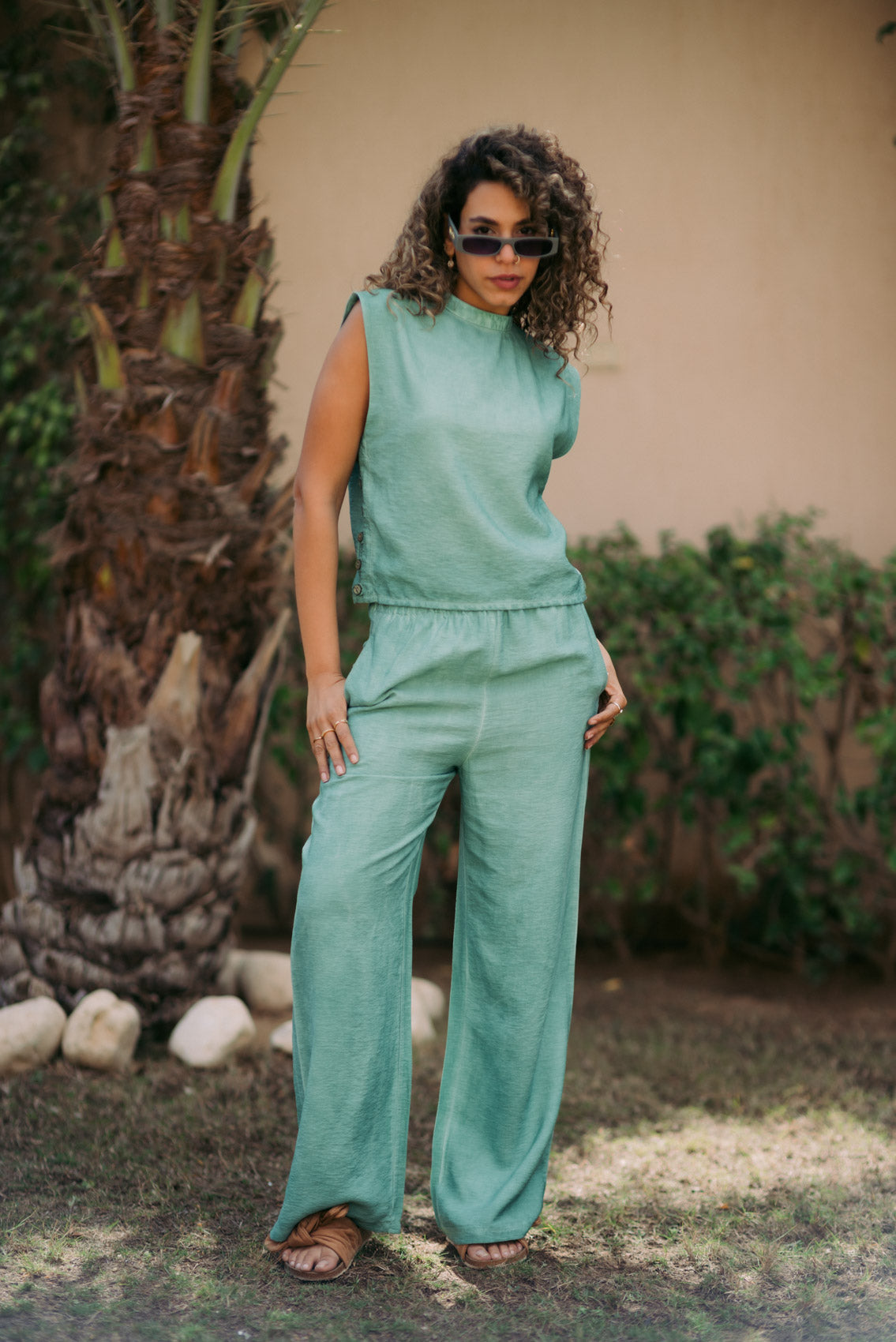Kanza - Effortless Style Slit Linen Pants 3