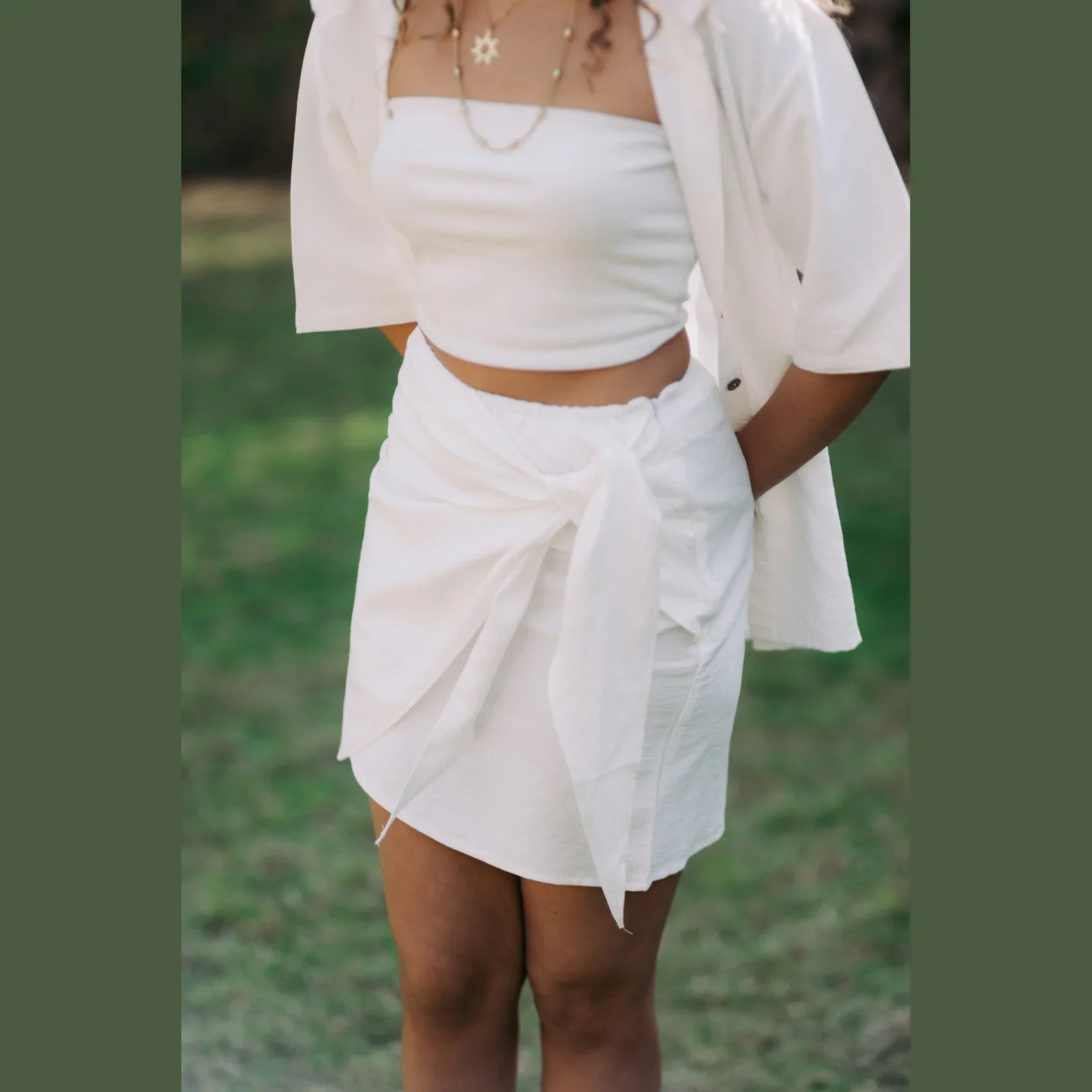 Kanza - Breeze Wrap Short Linen Skirt 2