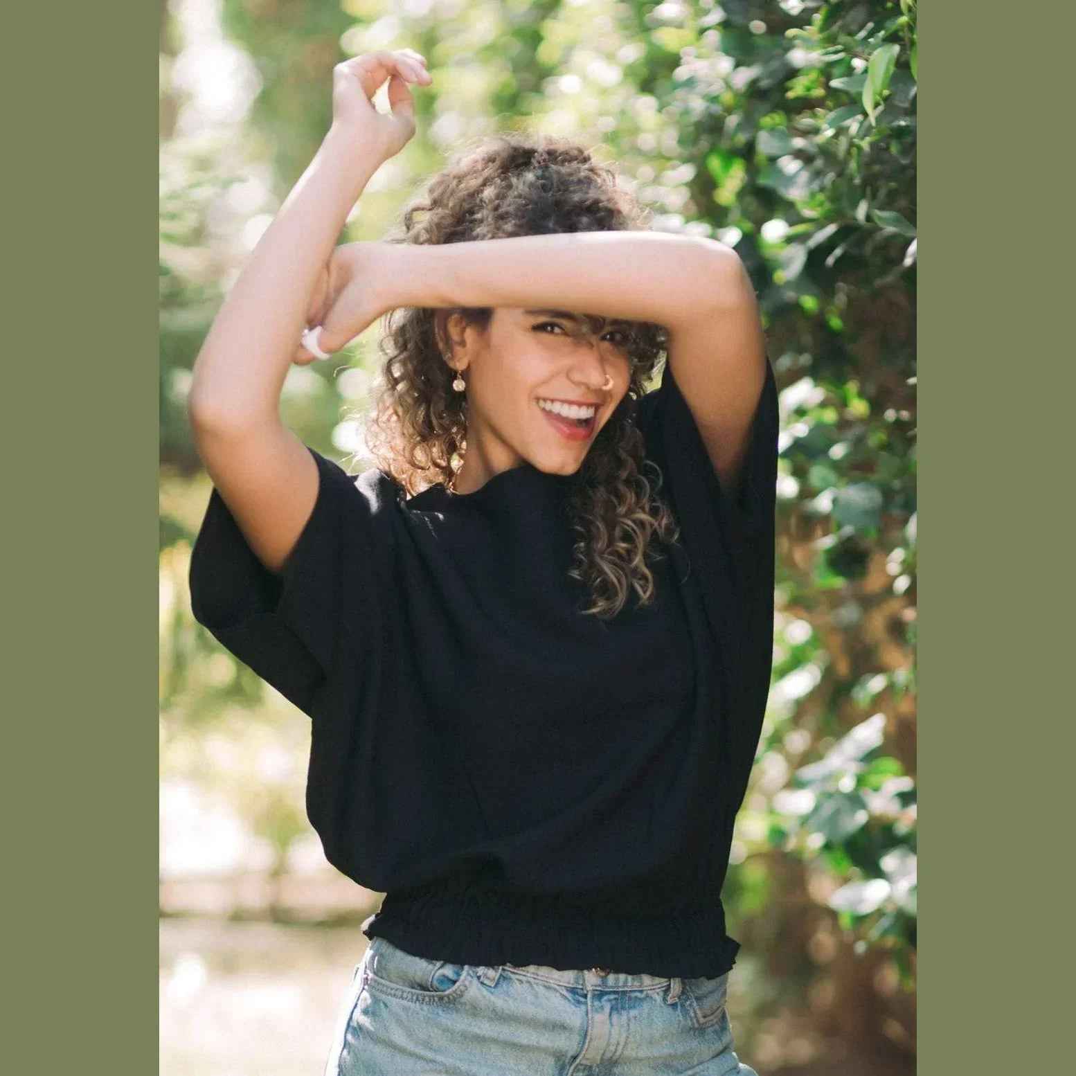 Butterfly-Inspired Linen Top - Kanza