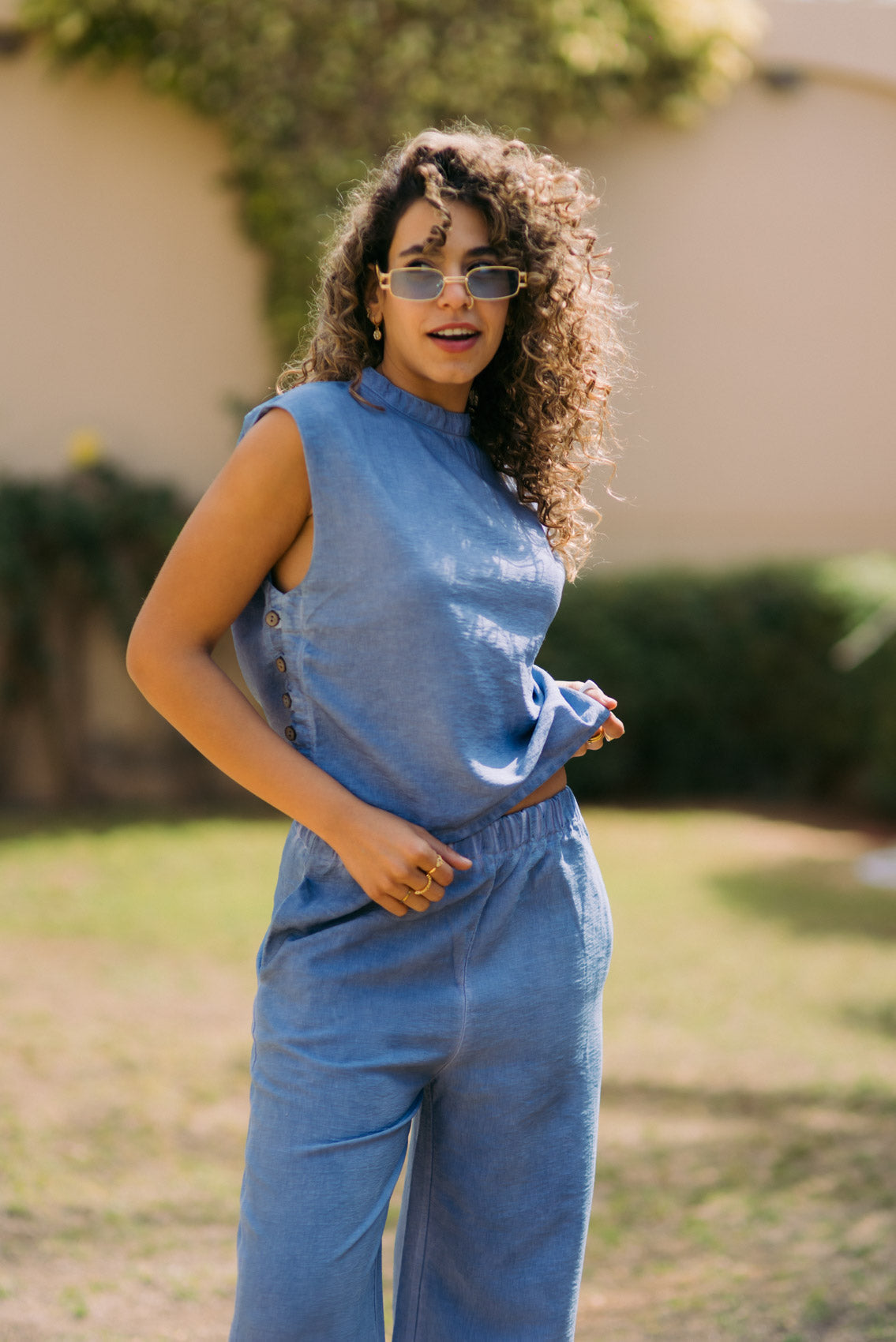 Kanza - Effortless Style Slit Linen Pants 5