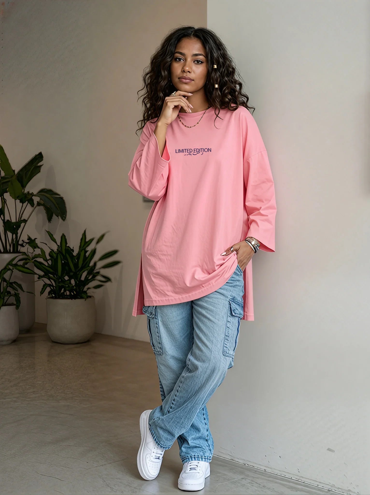 Limited Edition Women LS T-Shirt - Pink - NAS Trends 2