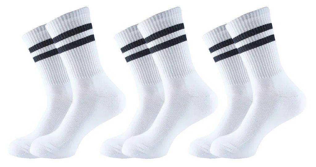 Sam Socks - Women Set Of 3 Half Terry Long Sport Socks White 3