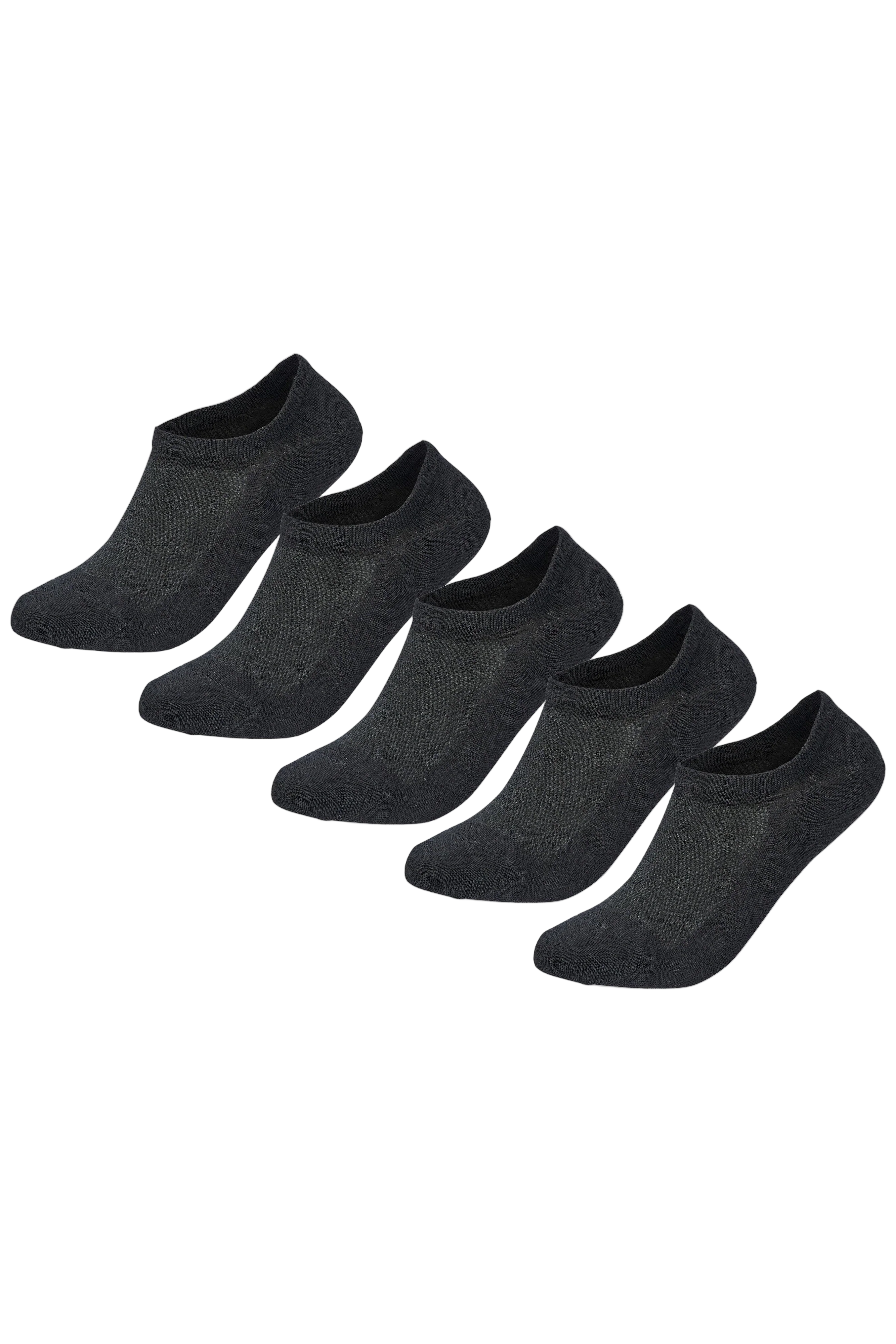 Sam Socks - Men Set Of 3 No Show Nets Plain Socks Black 1