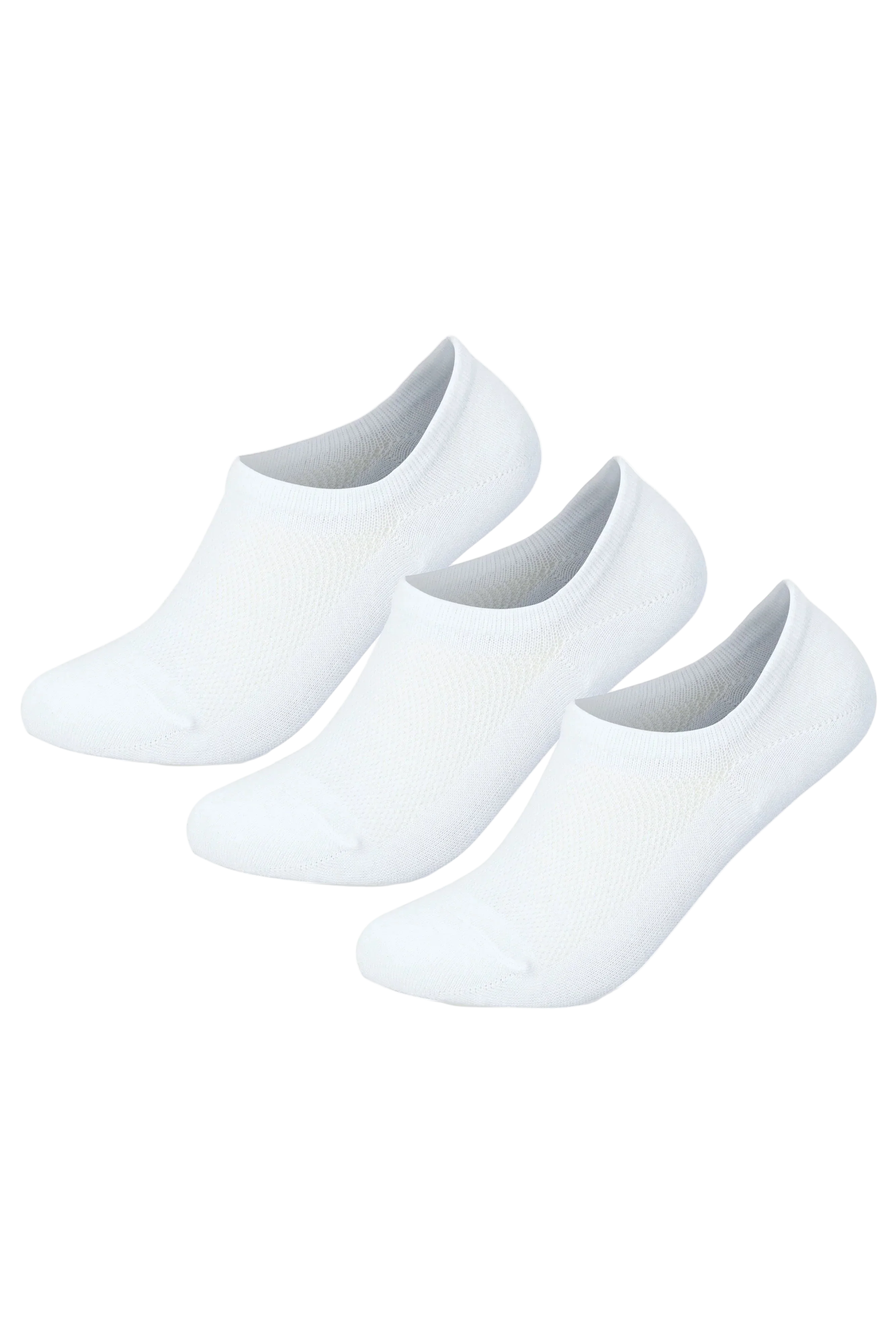 Sam Socks - Men Set Of 3 No Show Nets Plain Socks White 1