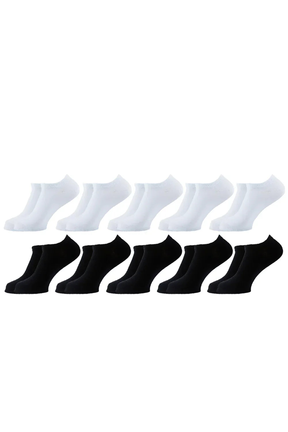 Women Of 10 Ankle Plain Socks Women ( Black-White ) - Sam Socks - Babazzaro
