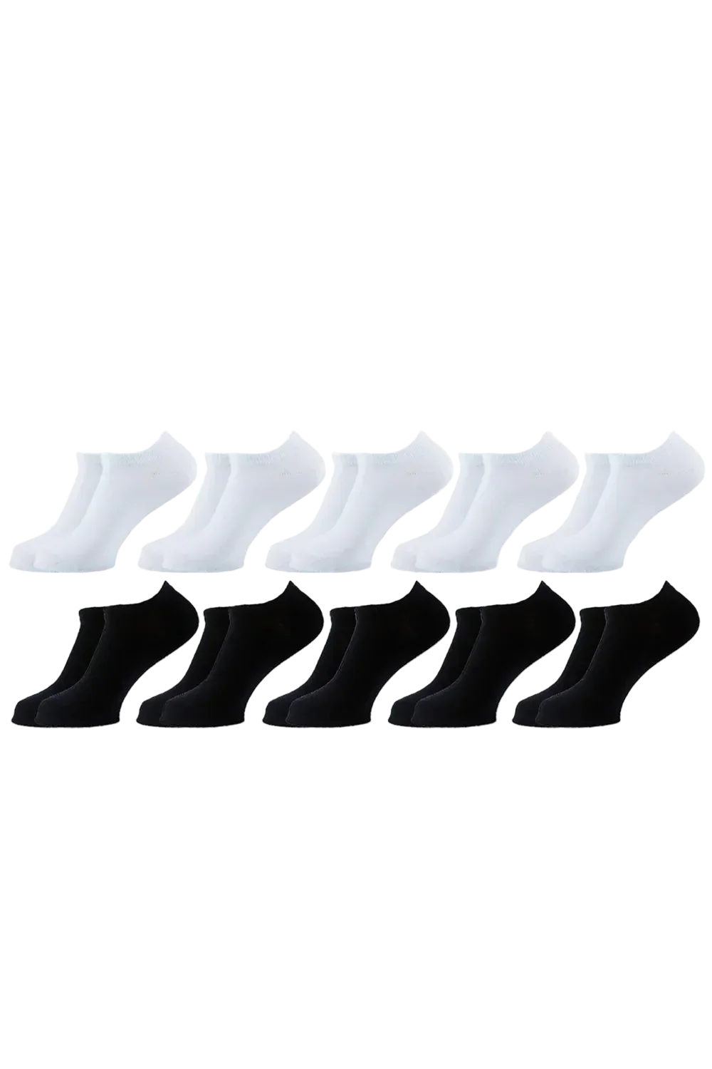 Sam Socks - Women Of 10 Ankle Plain Socks Women Black-White 1