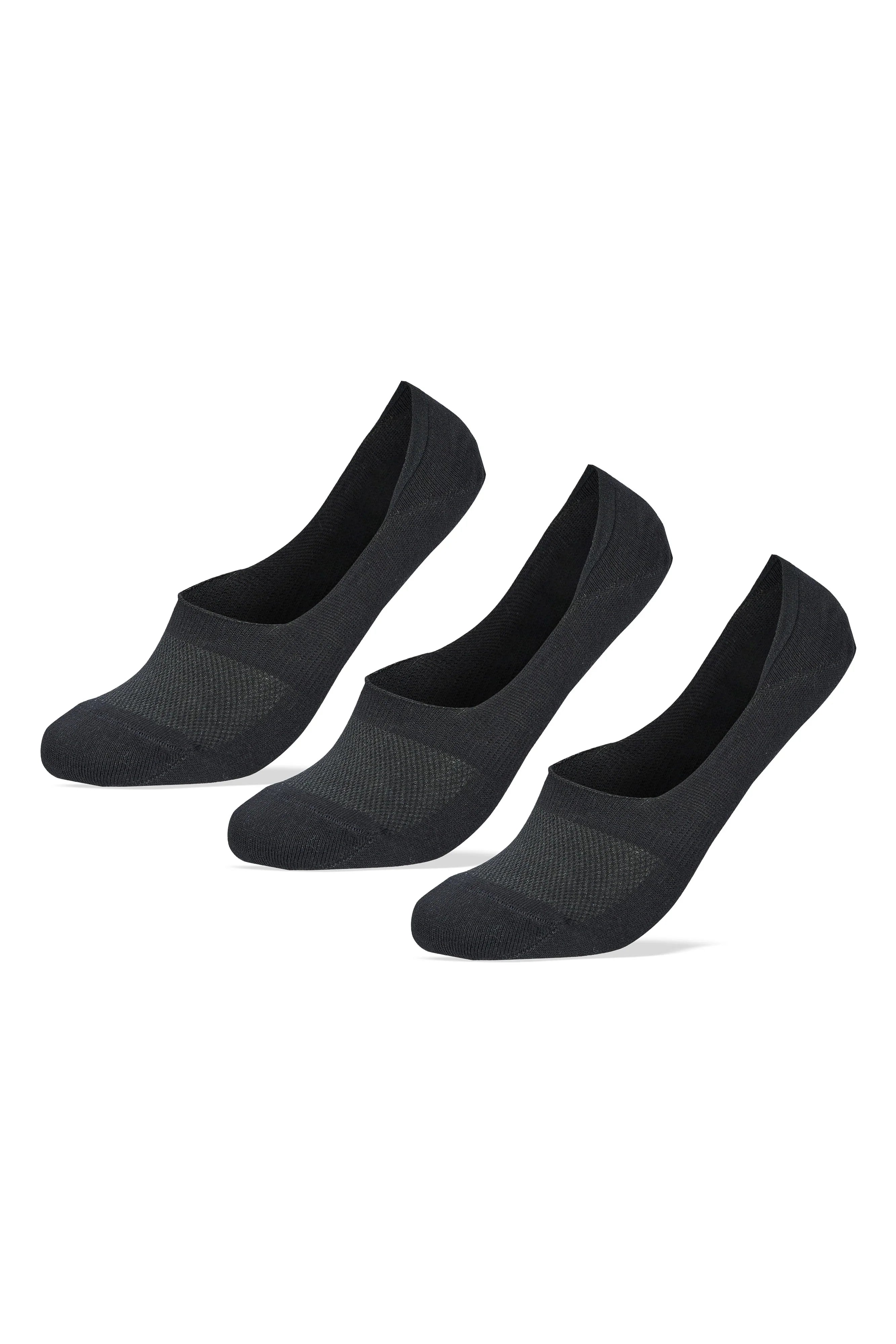Sam Socks - Men Set Of 3 Invisible Nets Silicon Socks Black 5