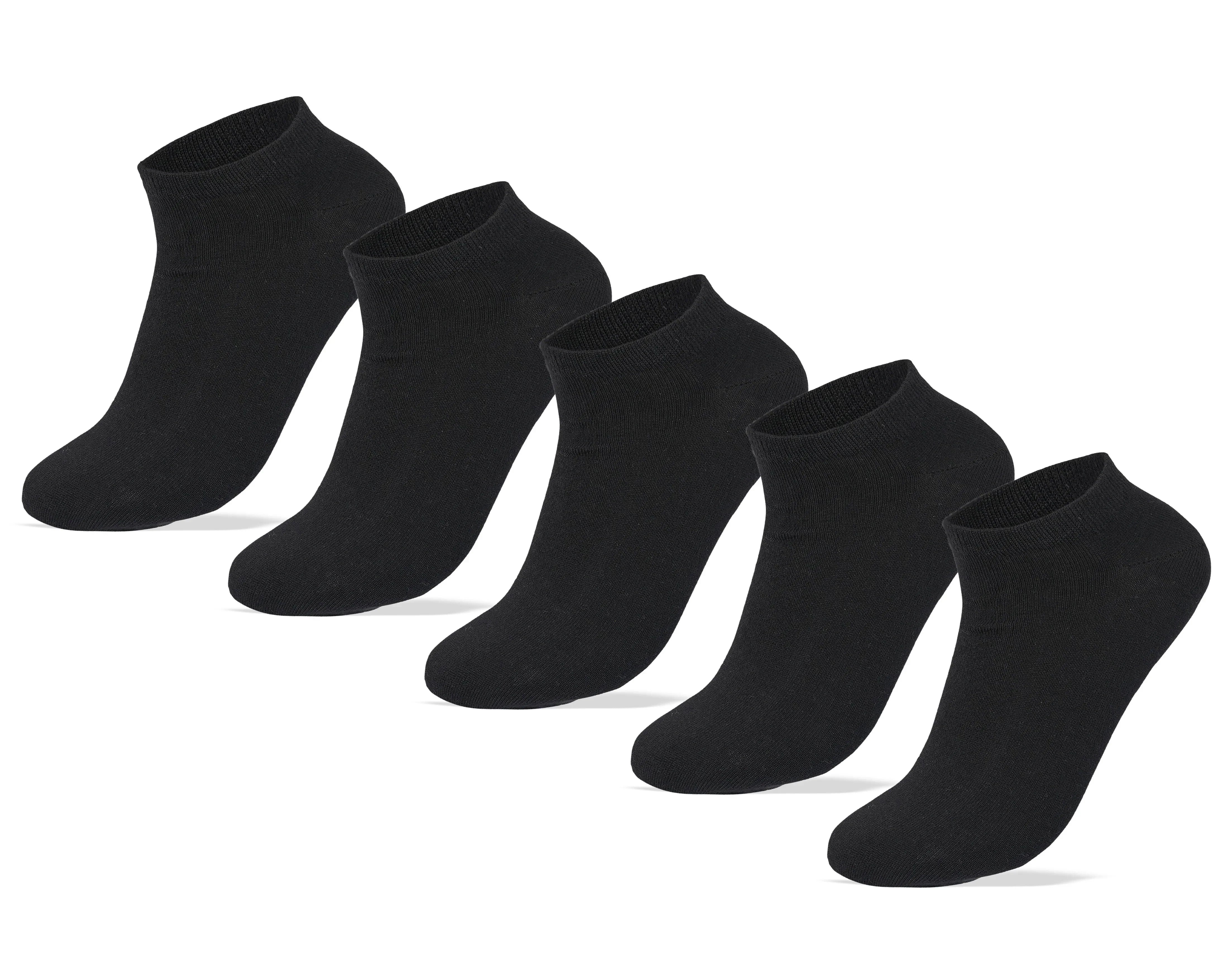 Men Set Of 5 Ankle Plain Socks Black - Sam Socks - Babazzaro
