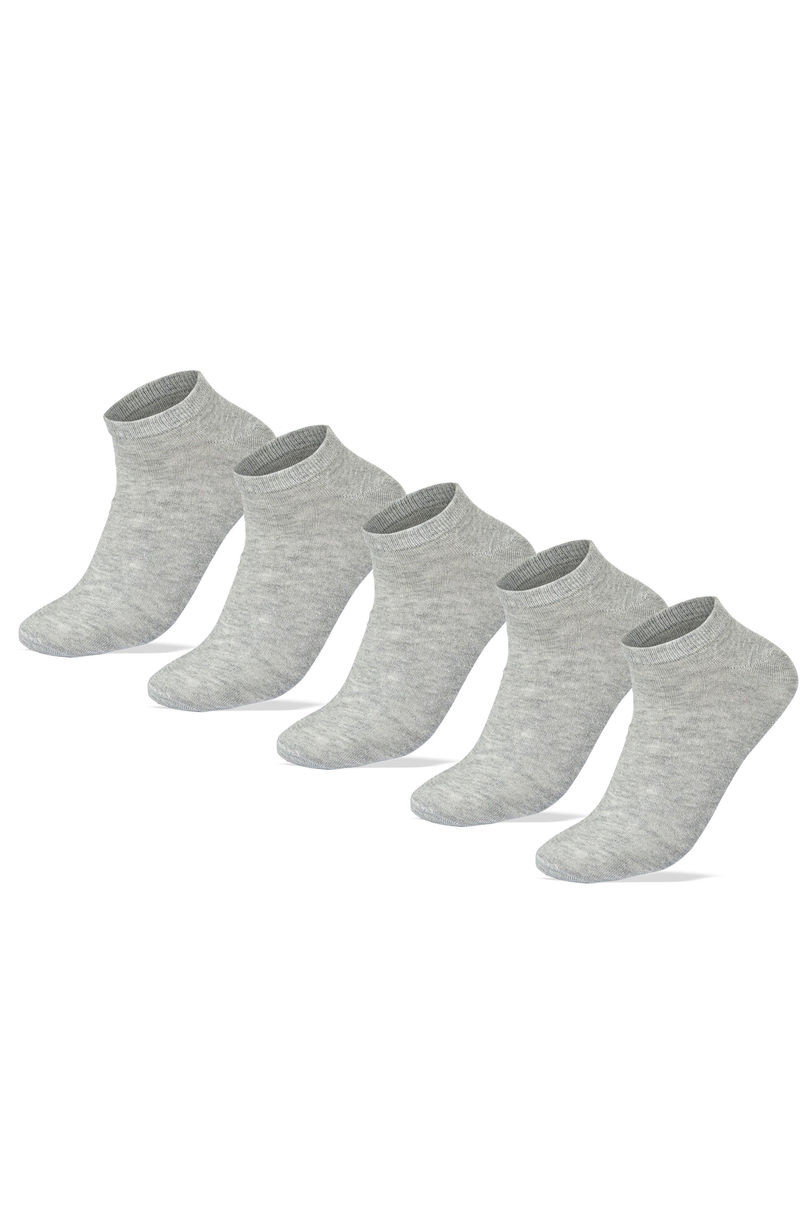 Men Set Of 5 Ankle Plain Socks Grey - Sam Socks - Babazzaro