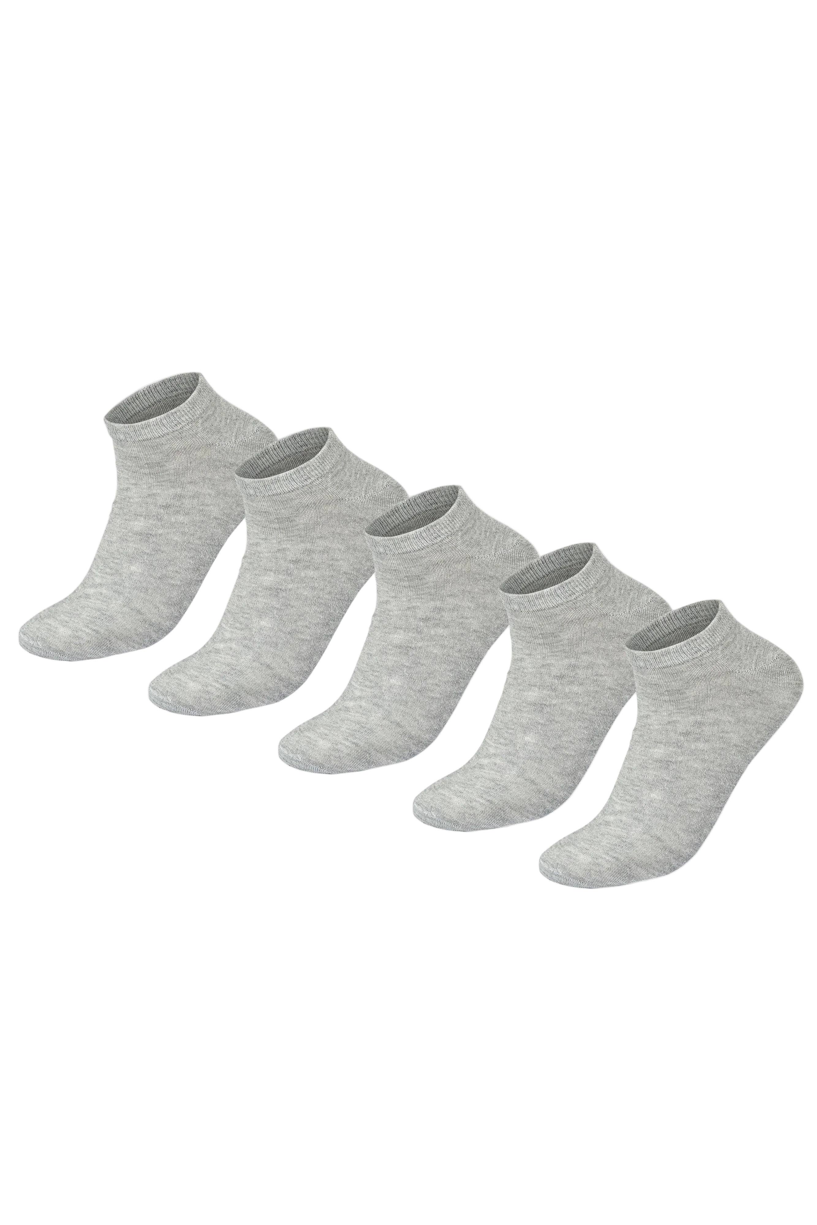 Men Set Of 5 Ankle Plain Socks Grey - Sam Socks - Babazzaro