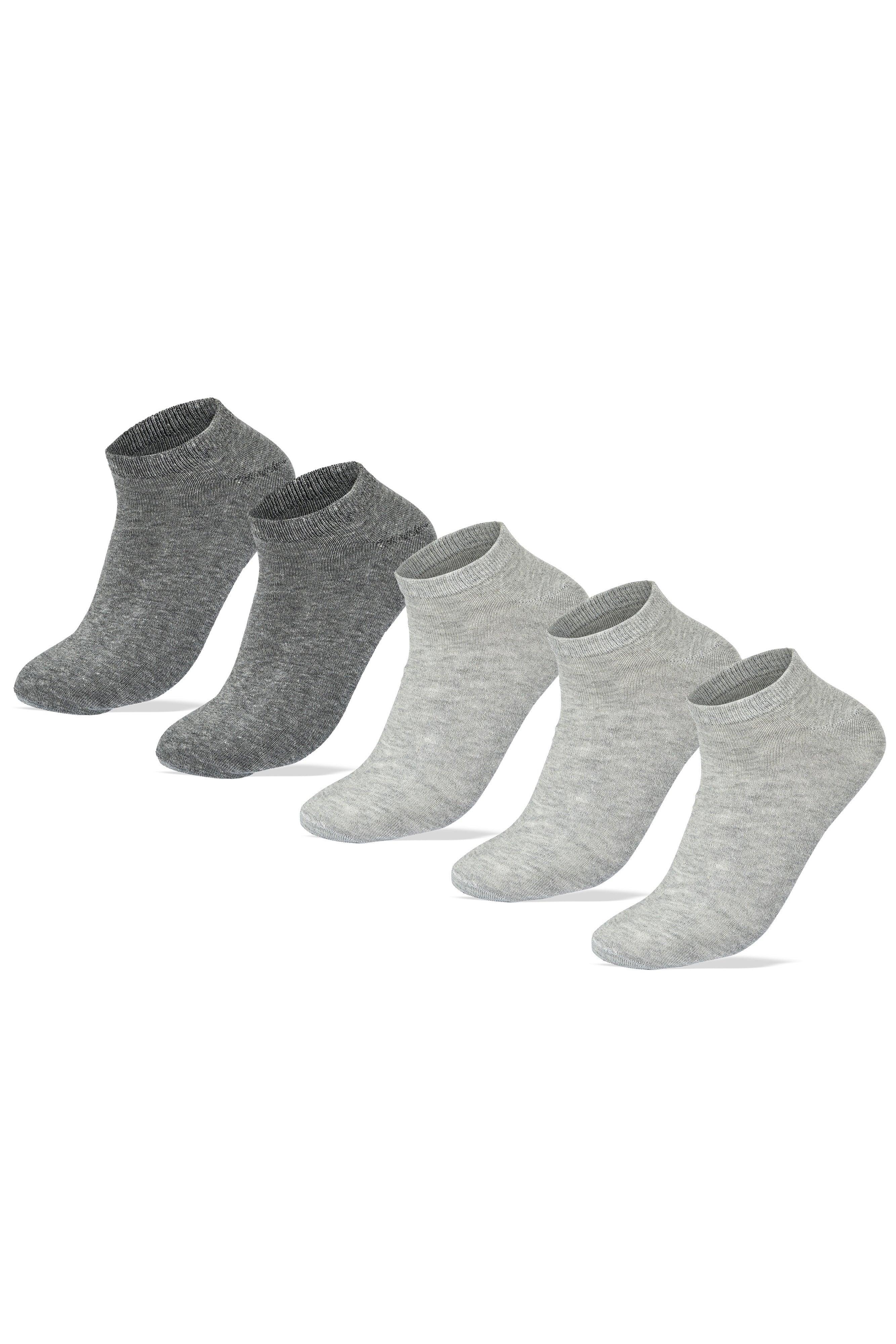 Men Set Of 5 Ankle Plain Socks ( 3L.Grey-2D.Grey ) - Sam Socks - Babazzaro