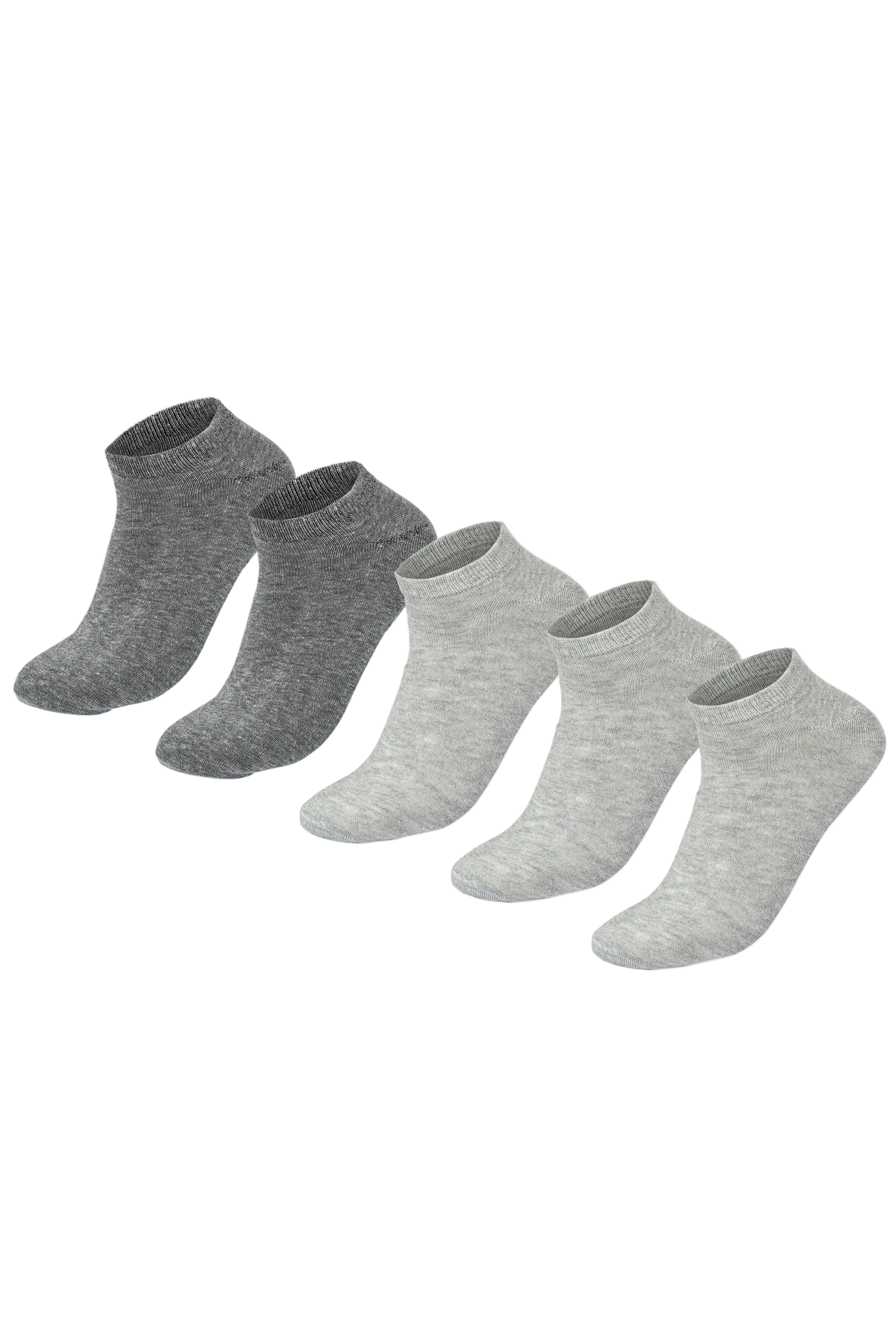 Sam Socks - Men Set Of 5 Ankle Plain Socks 3L.Grey-2D.Grey 5