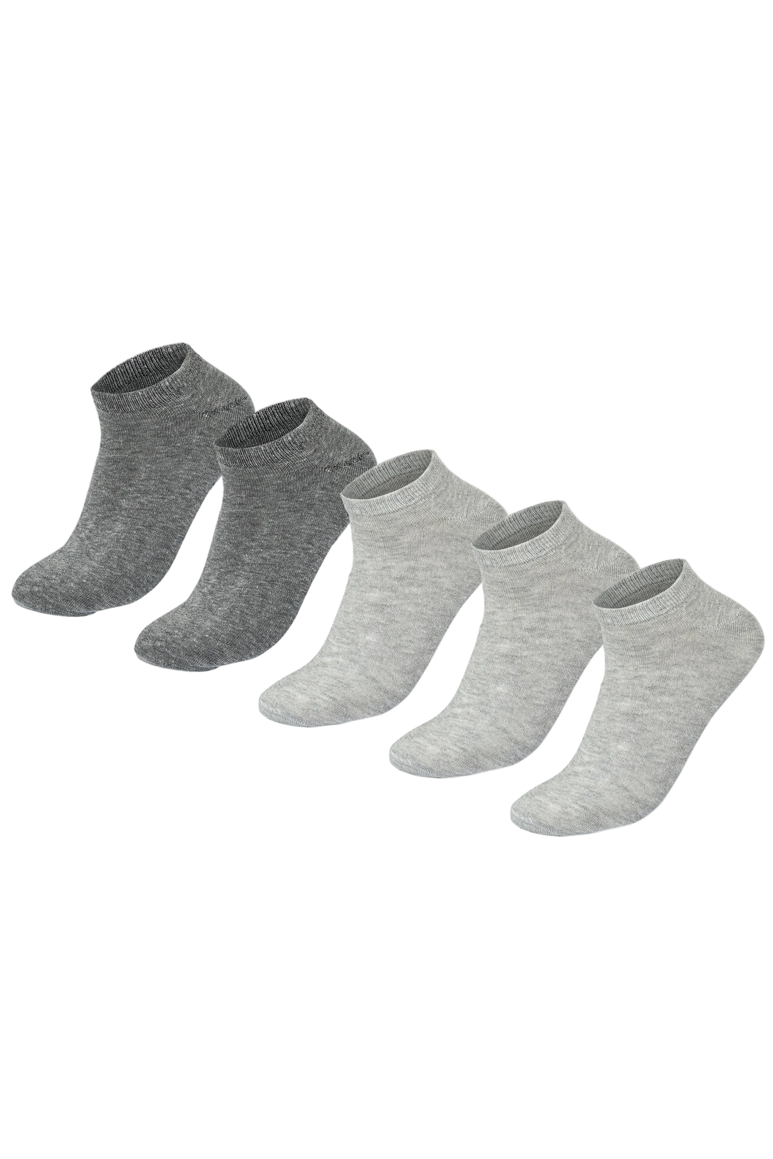 Men Set Of 5 Ankle Plain Socks ( 3L.Grey-2D.Grey ) - Sam Socks - Babazzaro