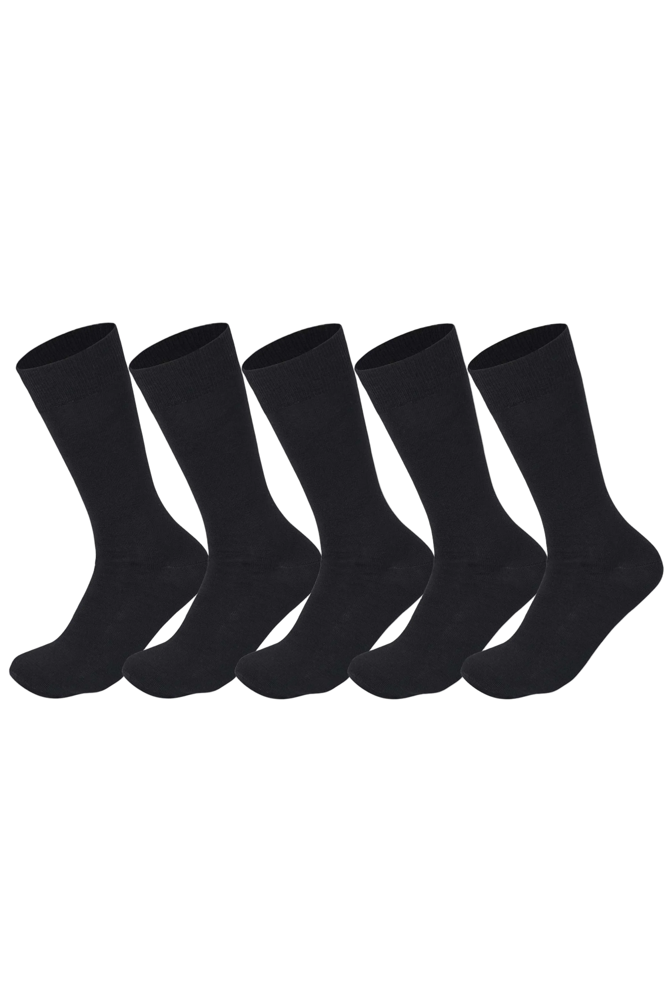 Men Set Of 5 Classic Socks Plain Black - Sam Socks - Babazzaro
