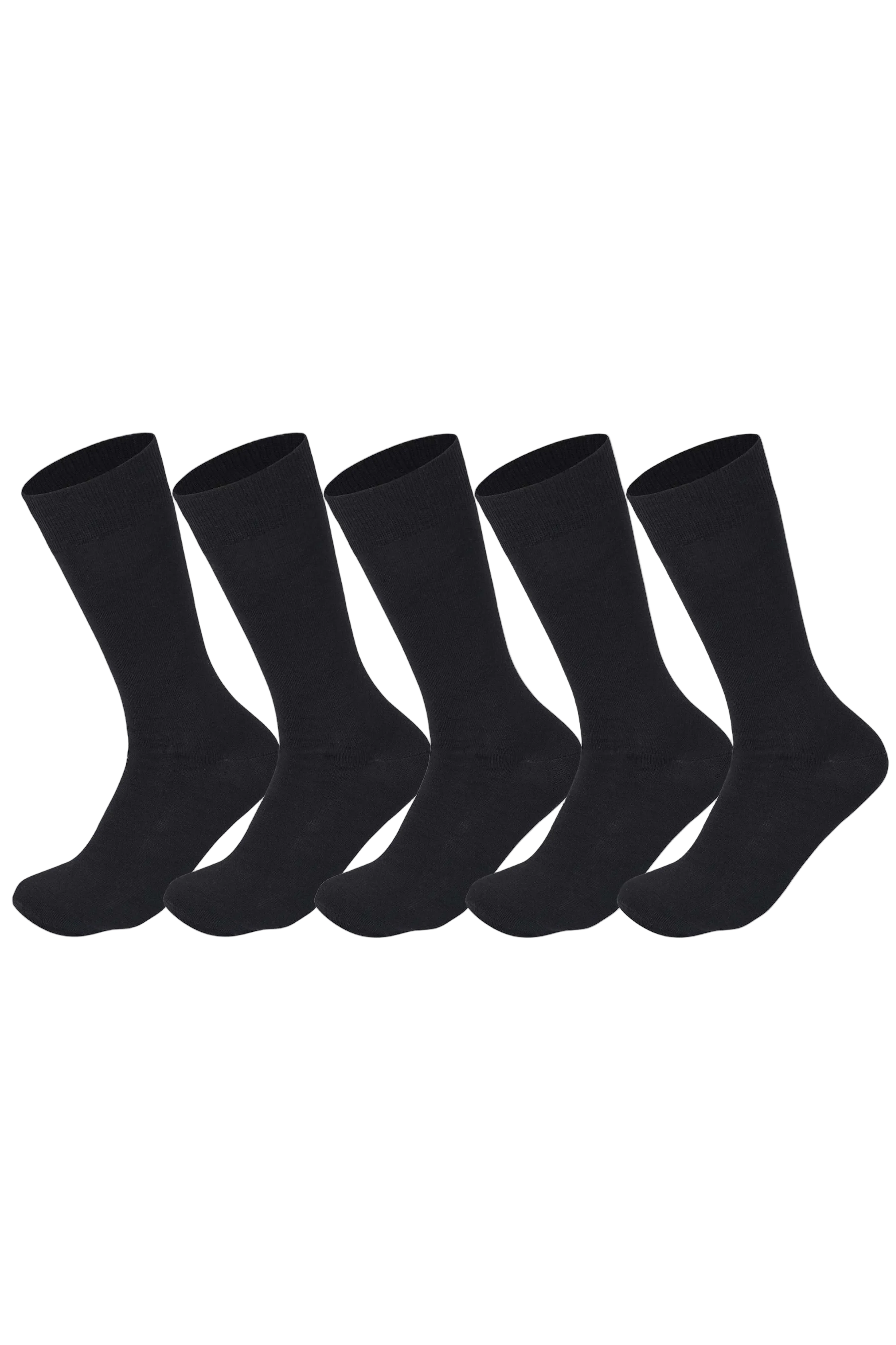 Sam Socks - Men Set Of 5 Classic Socks Plain Black 1