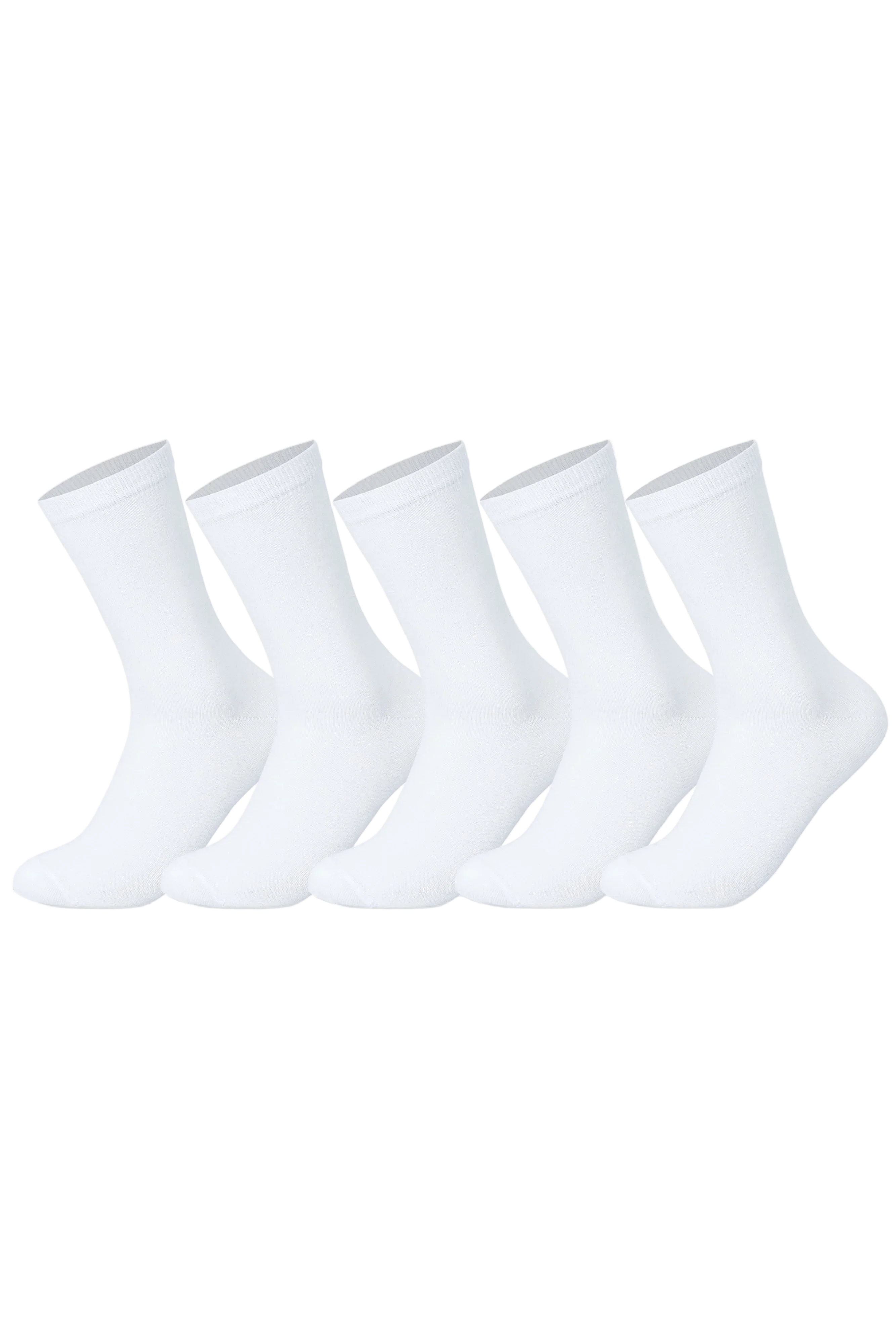 Sam Socks - Women Set Of 5 Long Plain Socks White 1