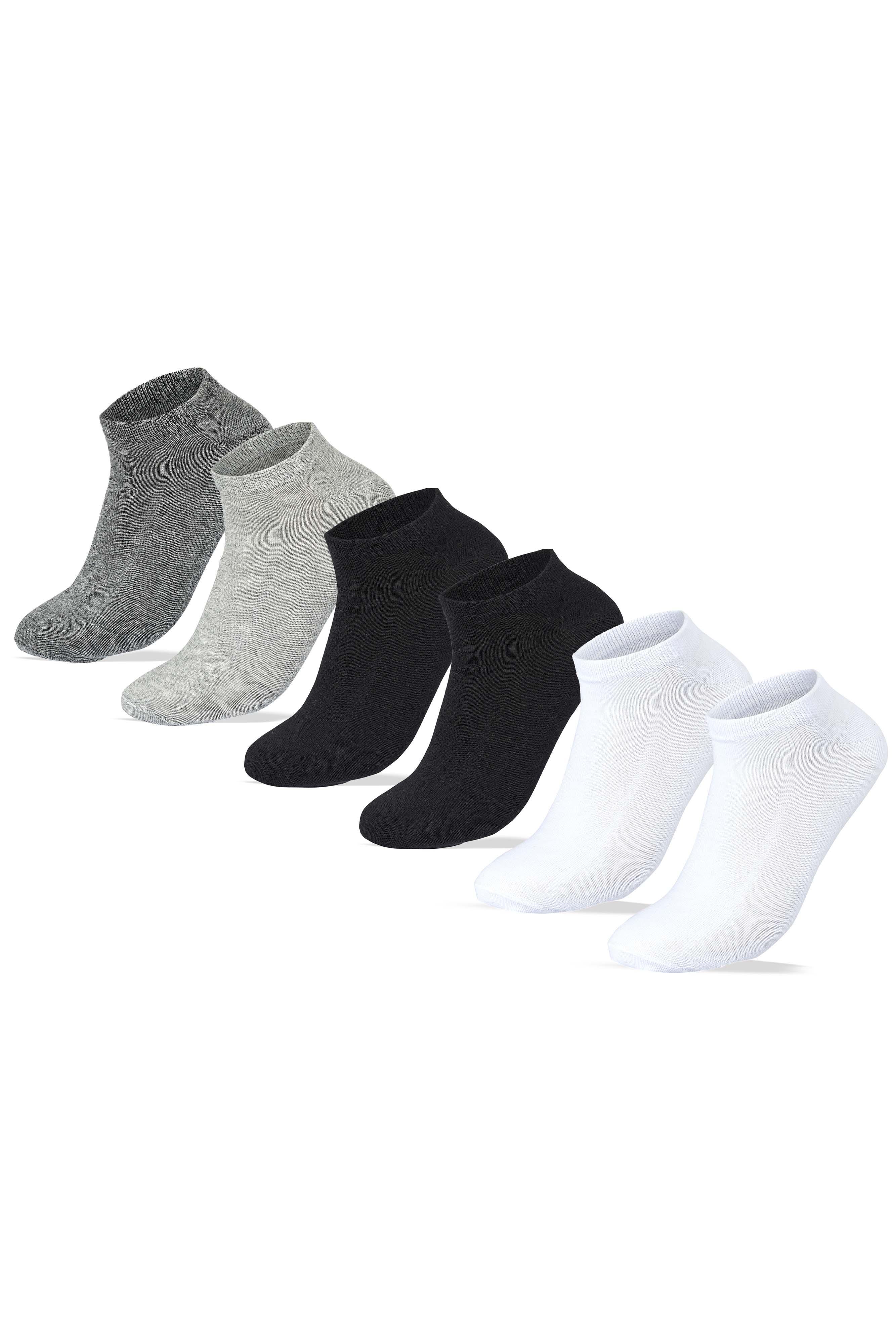 Men Set Of 6 Ankle Plain Socks Multicolor - Sam Socks - Babazzaro
