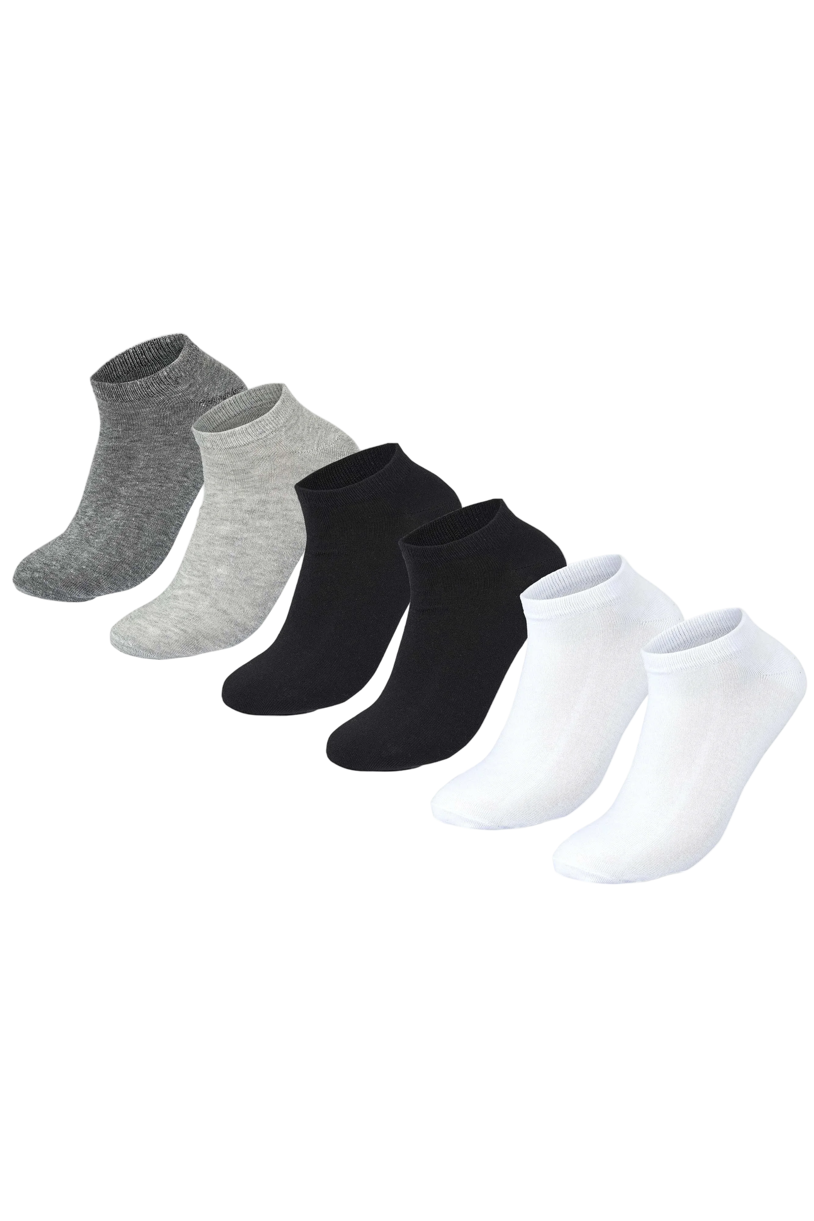 Men Set Of 6 Ankle Plain Socks Multicolor - Sam Socks - Babazzaro