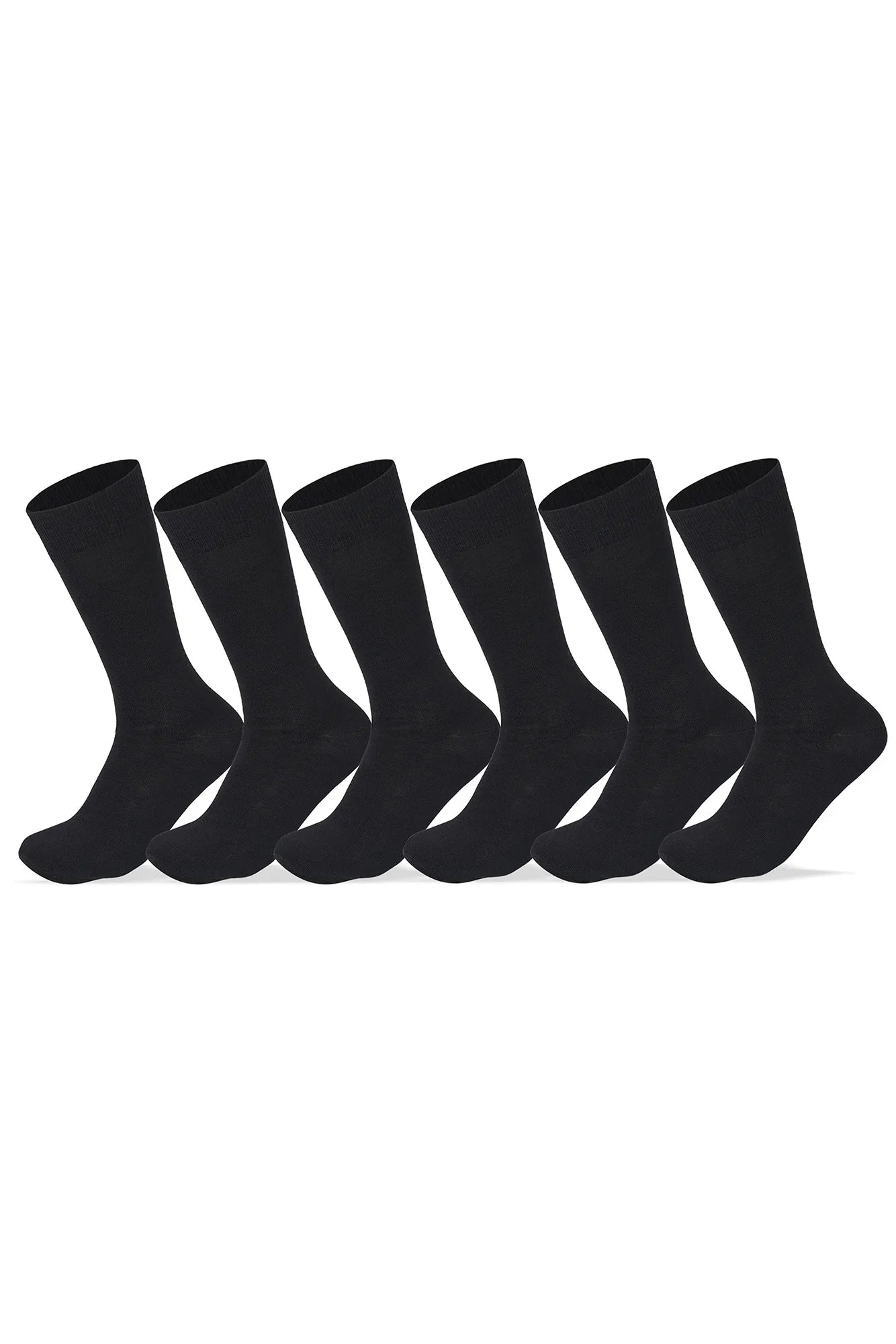 Sam Socks - Men Set Of 6 Classic Socks Plain Black 5