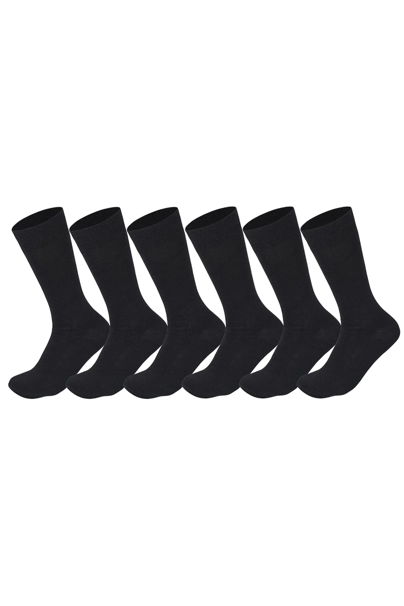 Men Set Of 6 Classic Socks Plain Black - Sam Socks - Babazzaro