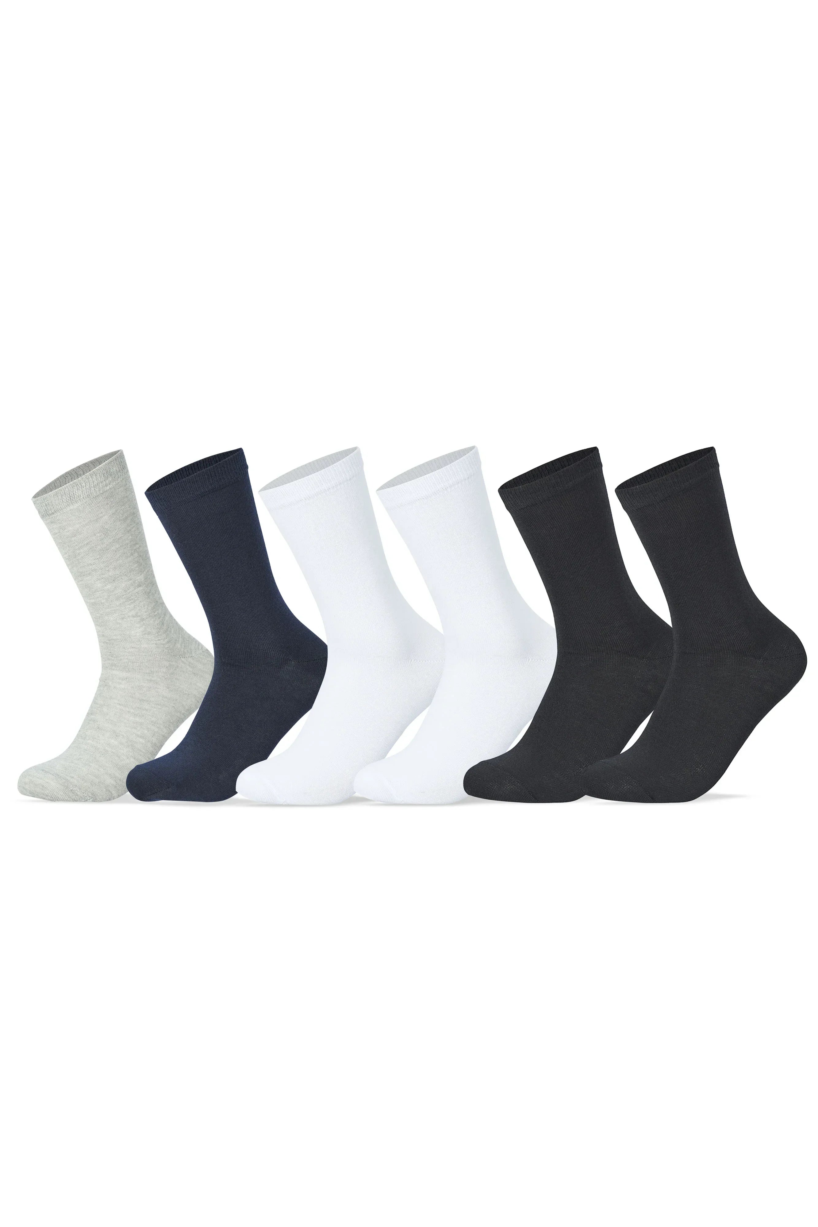 Women Set Of 6 Long Plain Socks Multicolour - Sam Socks - Babazzaro