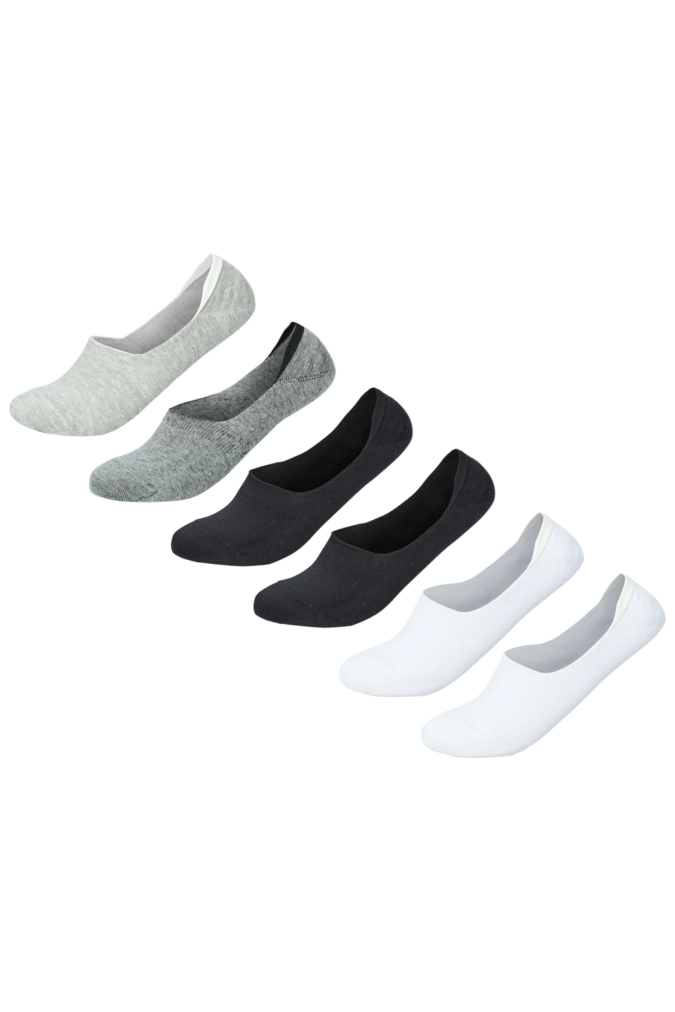 Men Set Of 6 Invisible Silicon Plain Socks Multicolor - Sam Socks - Babazzaro