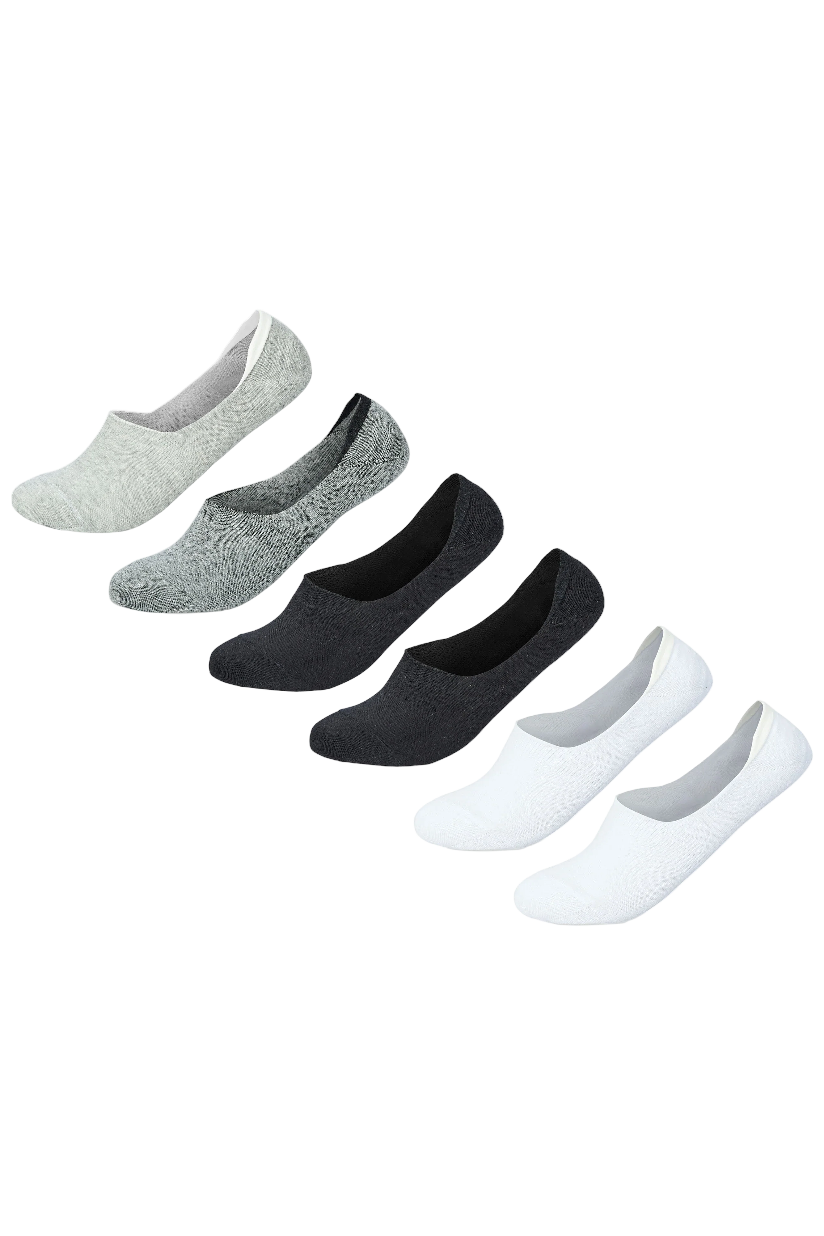 Sam Socks - Men Set Of 6 Invisible Silicon Plain Socks Multicolor 1