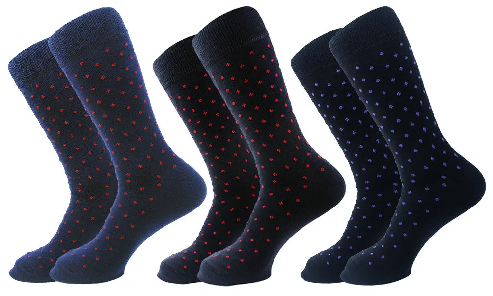 Sam Socks - Men Set Of 3 Classic Socks Dots Multicolour 1