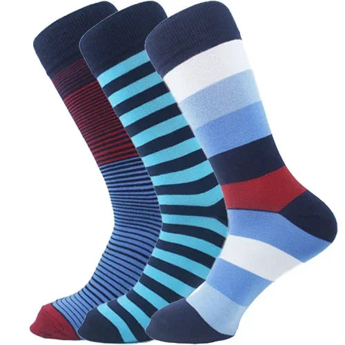 Men Set Of 3 Classic Stripped Socks Multicolour - Sam Socks - Babazzaro