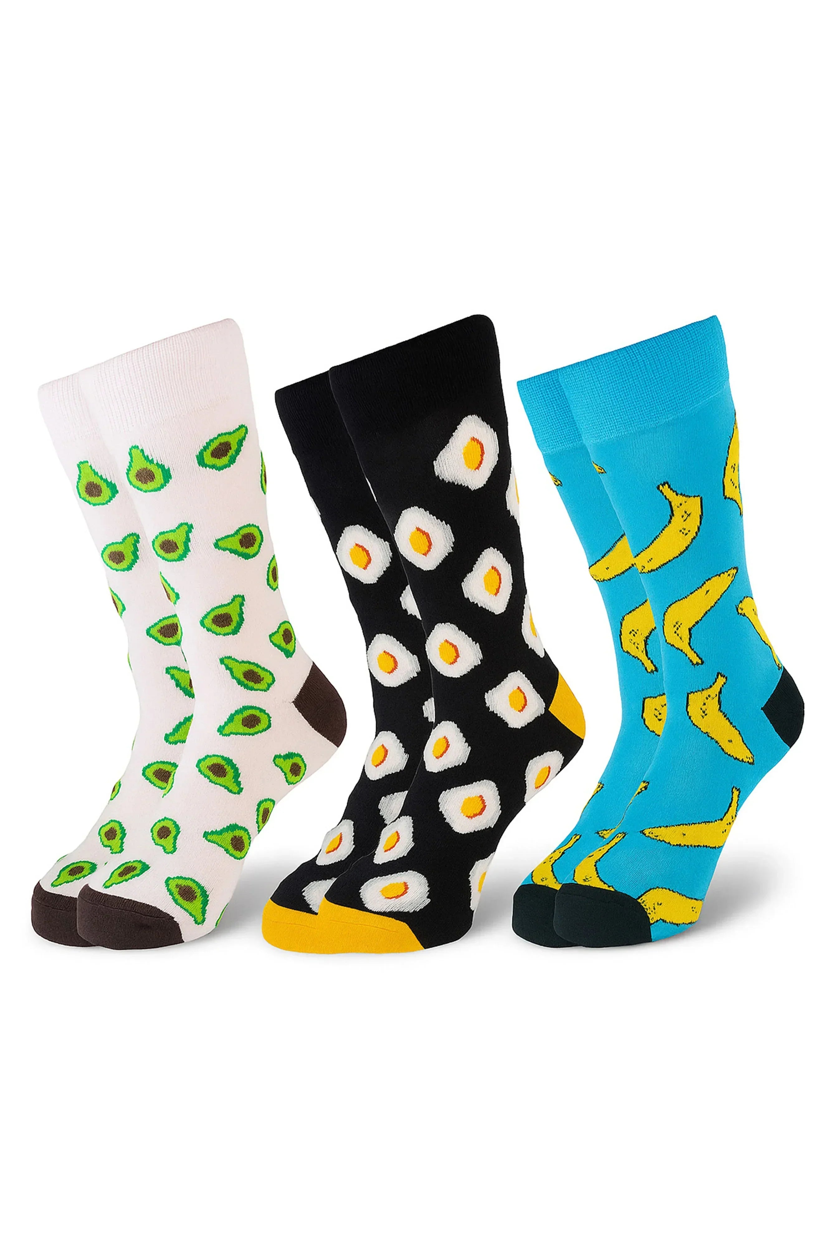Men Set Of 3 Casual Fruit Banana Socks Multicolour - Sam Socks - Babazzaro