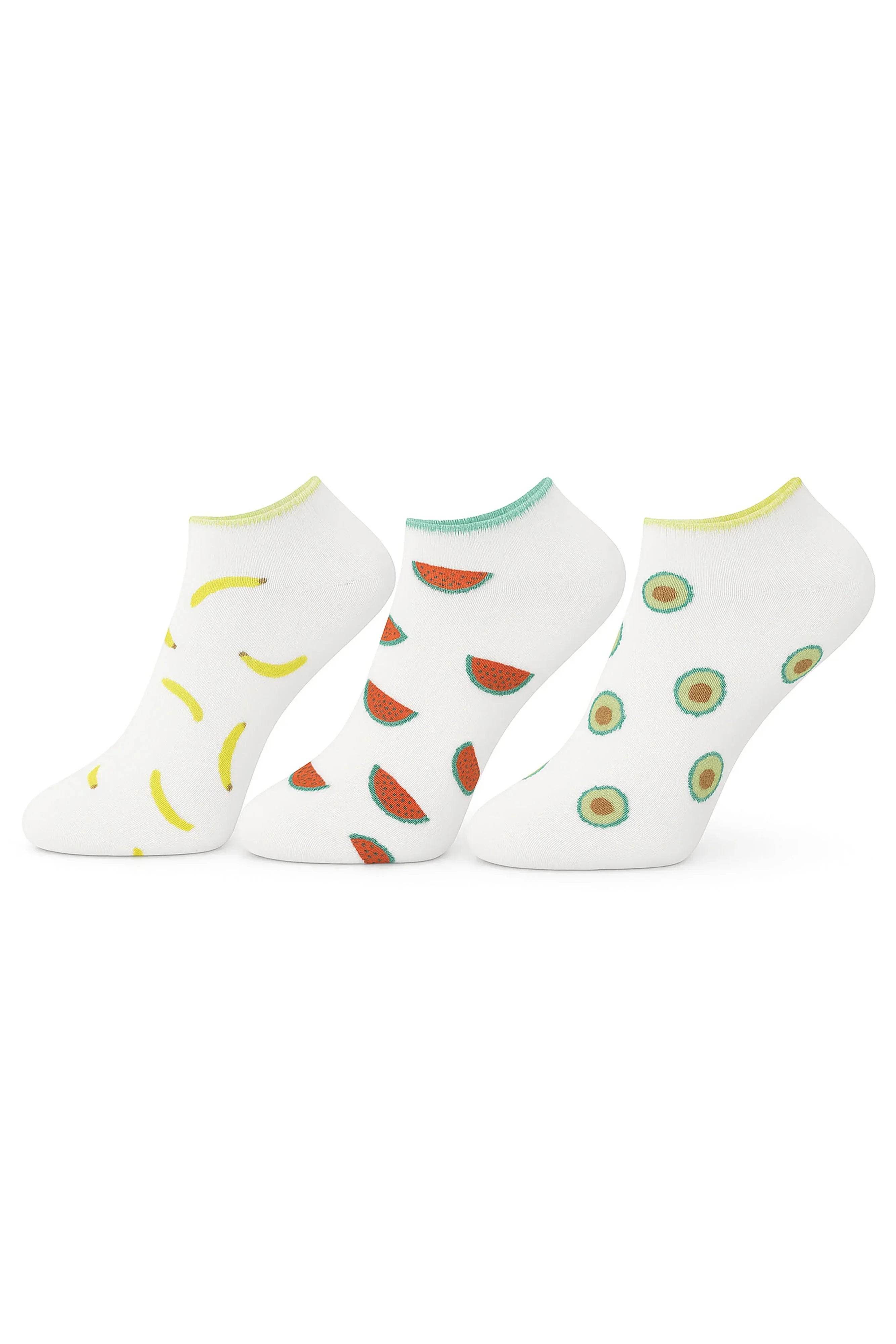 Women Set Of 3 Ankle Socks Fruit Strawberry Multicolor - Sam Socks - Babazzaro