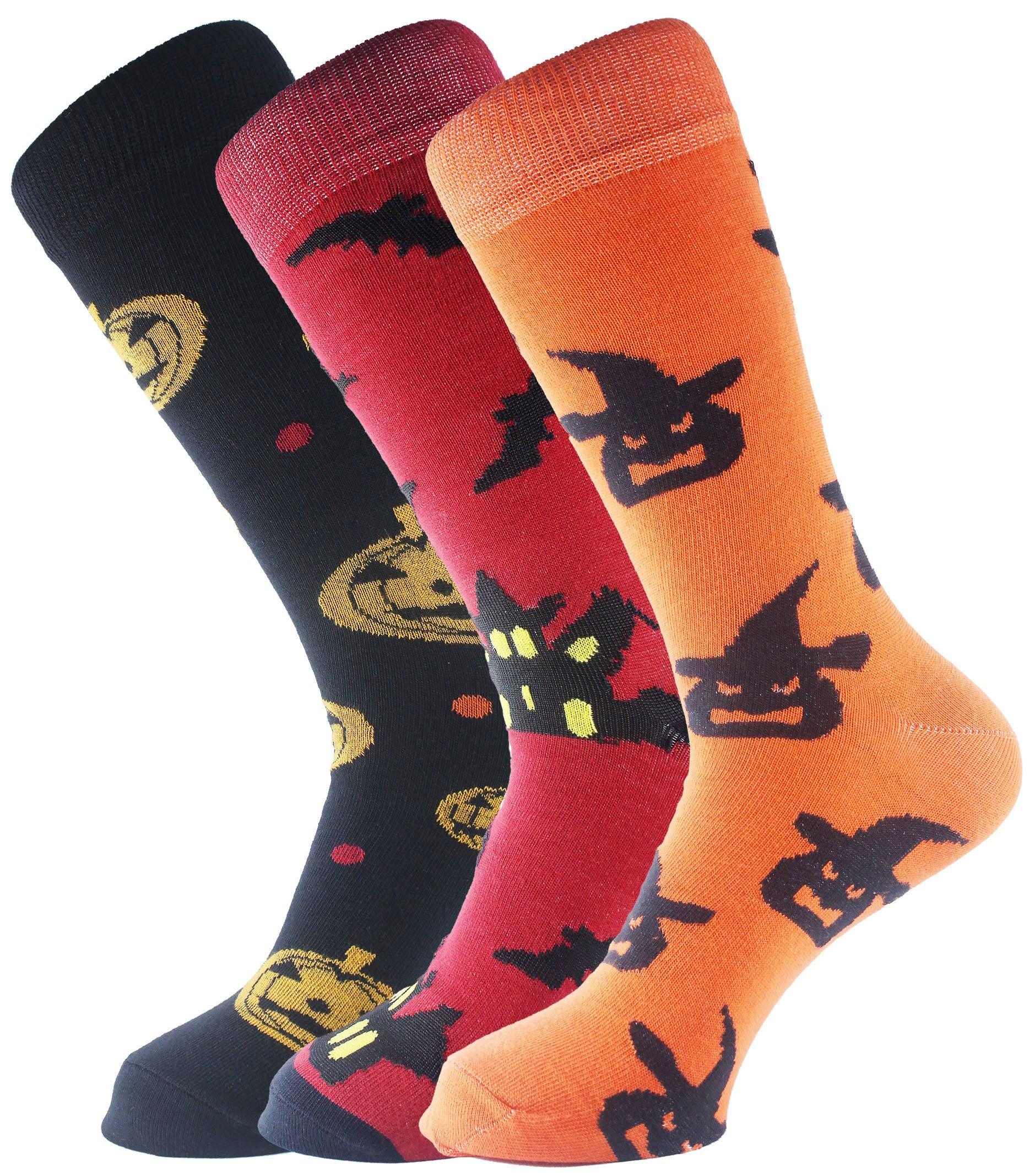 Men Set Of 3 Casual Halloween Socks Multicolour - Sam Socks - Babazzaro