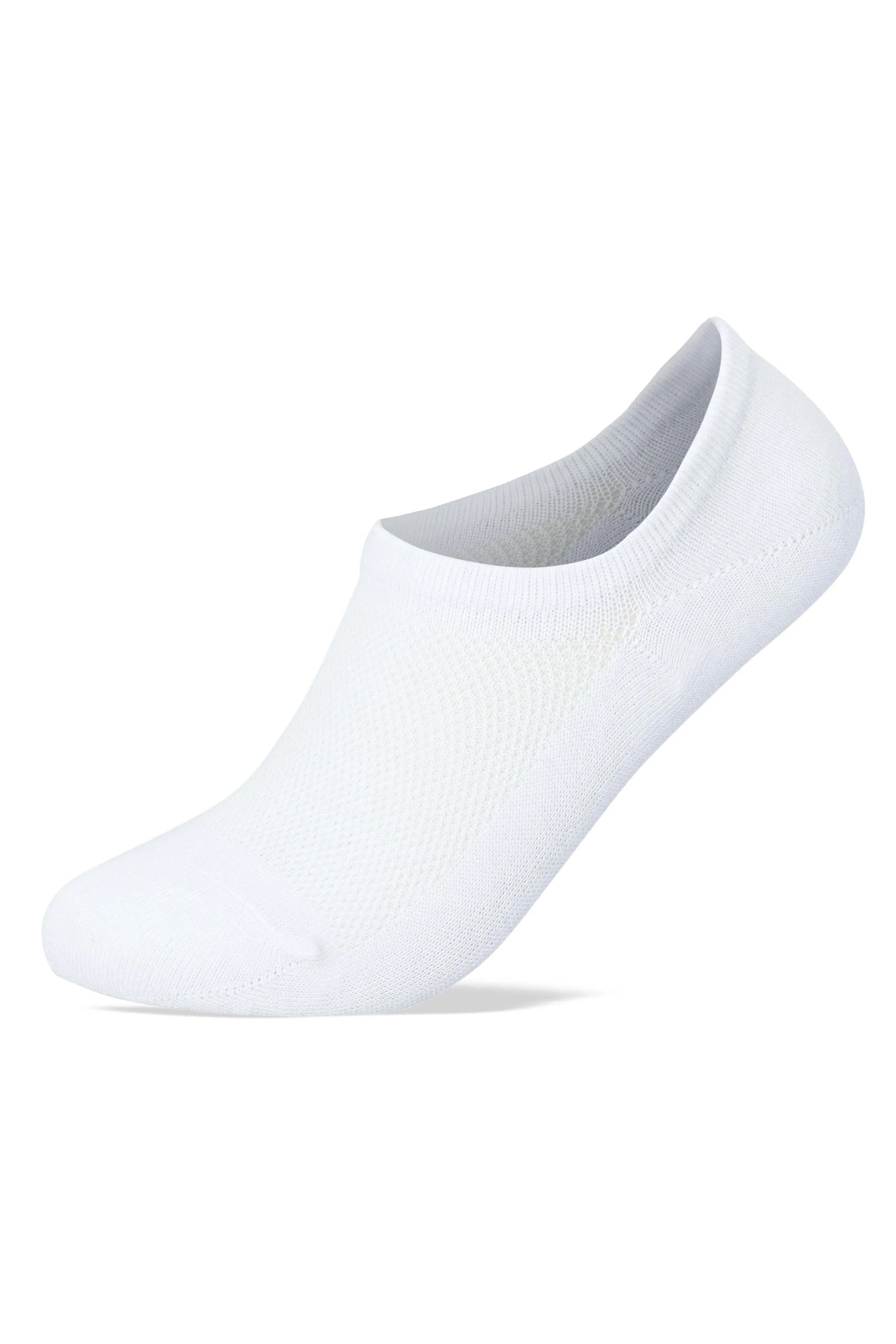 Men Set Of 3 No Show Nets Plain Socks White - Sam Socks - Babazzaro