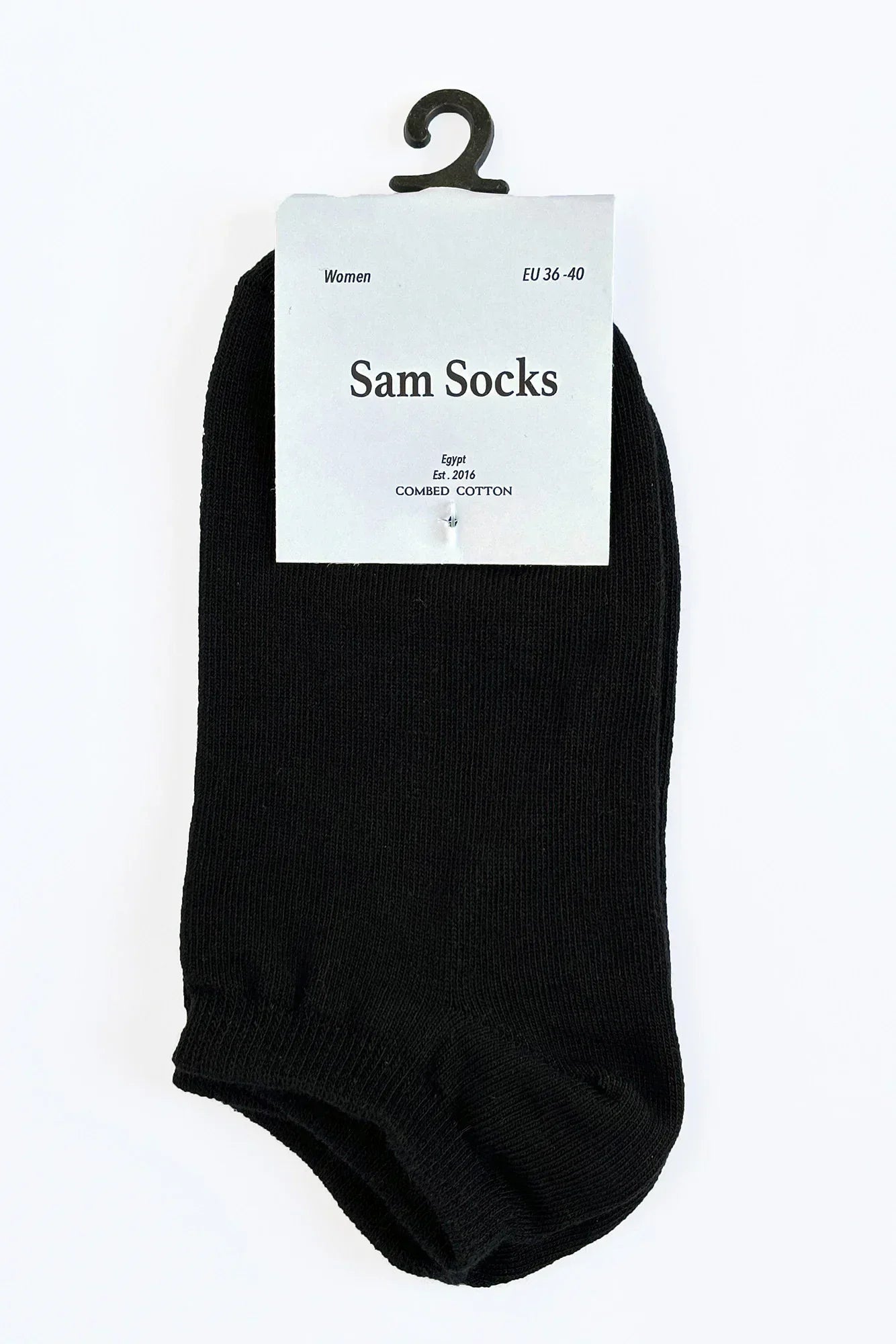 Women Set Of 5 Ankle Plain Socks Black - Sam Socks - Babazzaro