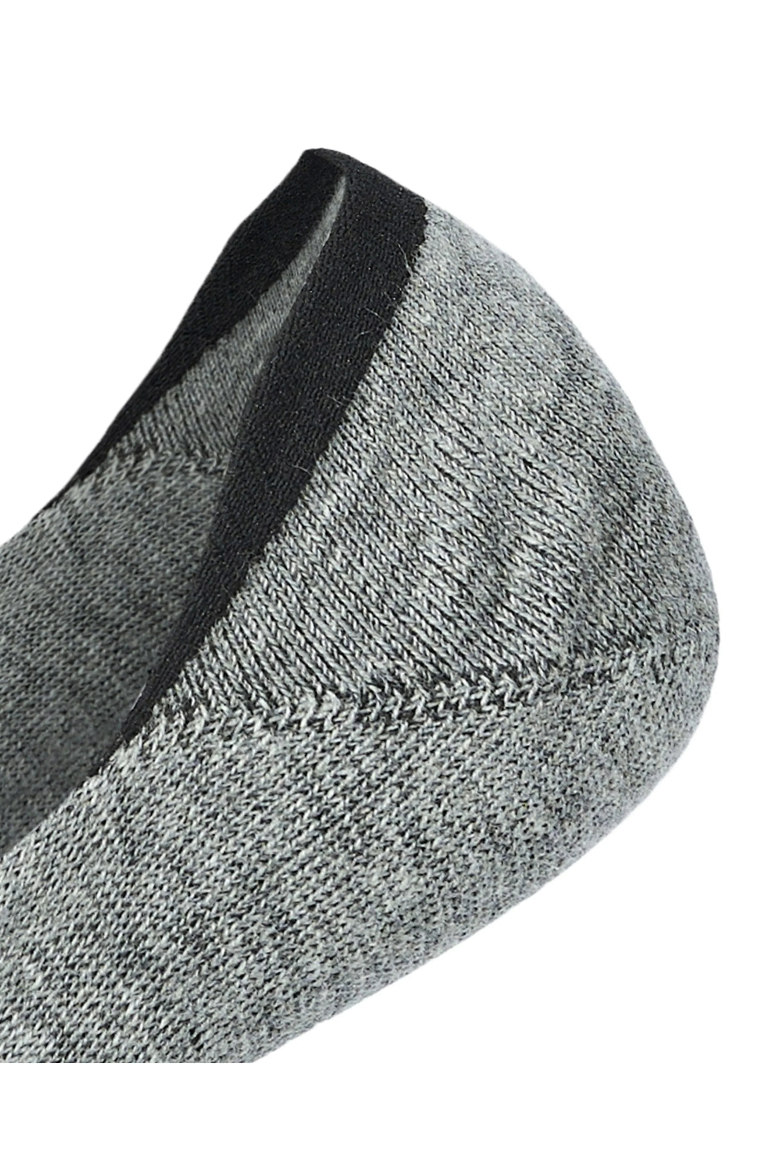 Sam Socks - Men Set Of 3 Invisible Silicon Plain Socks Black-Grey 4