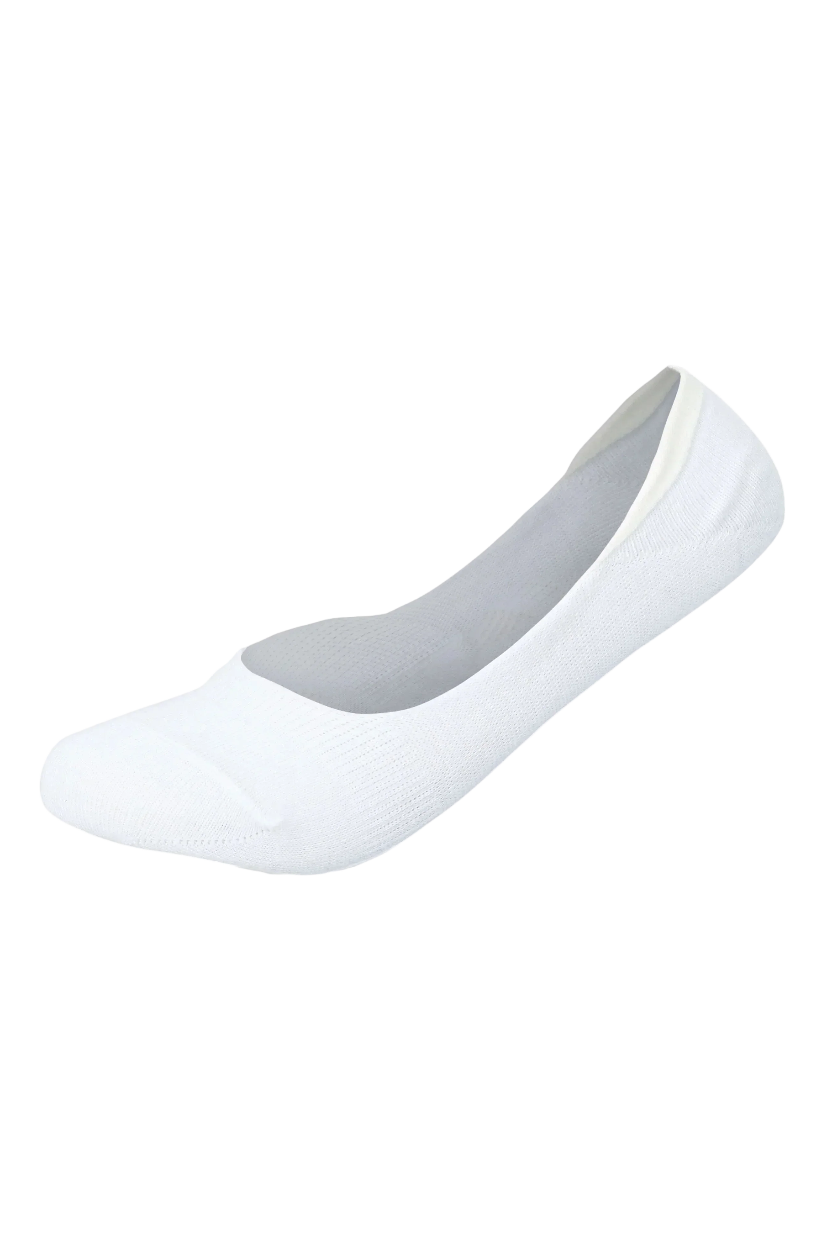 Women Set Of 3 Invisible Silicon Plain Socks White - Sam Socks - Babazzaro