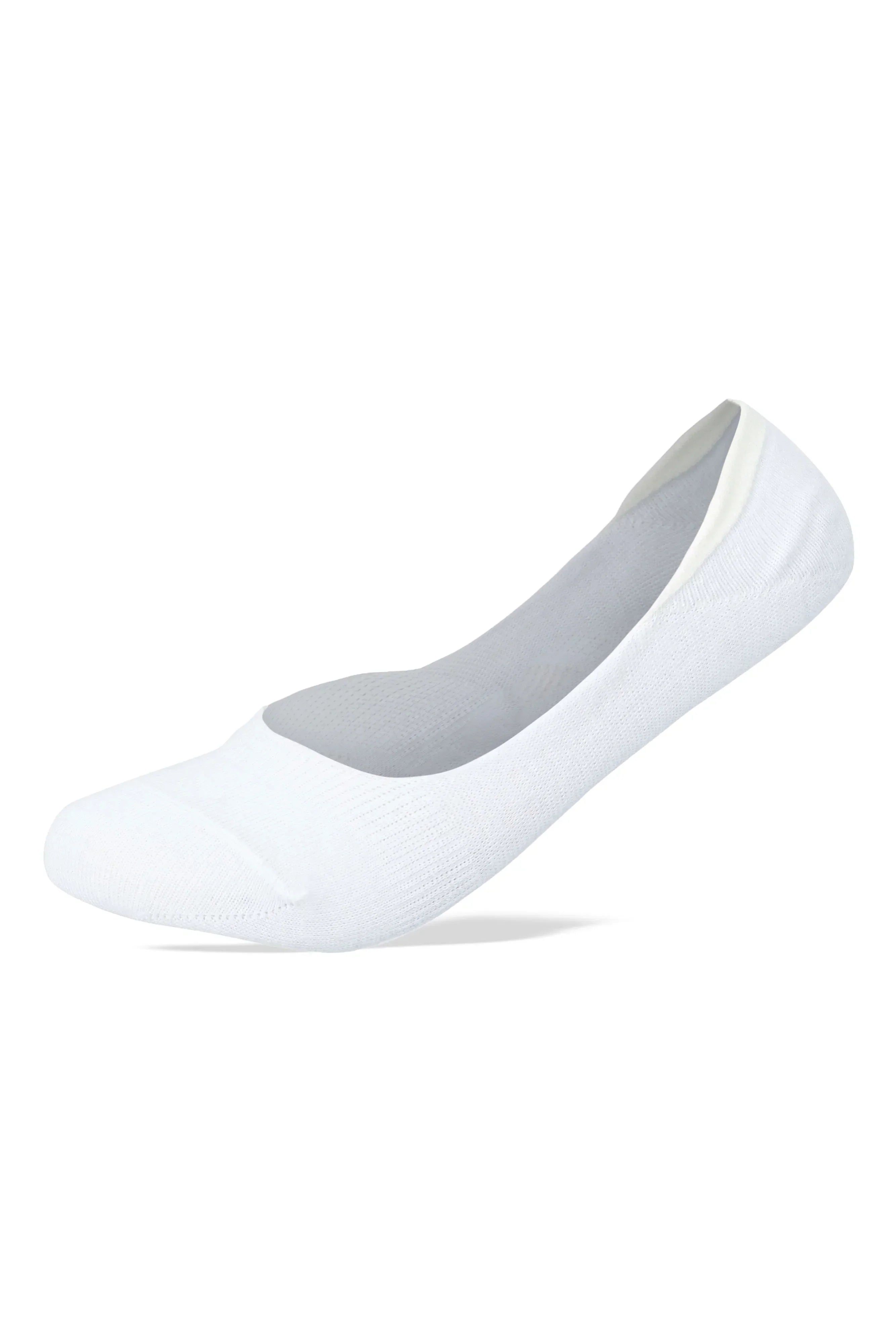 Women Set Of 3 Invisible Silicon Plain Socks White - Sam Socks - Babazzaro