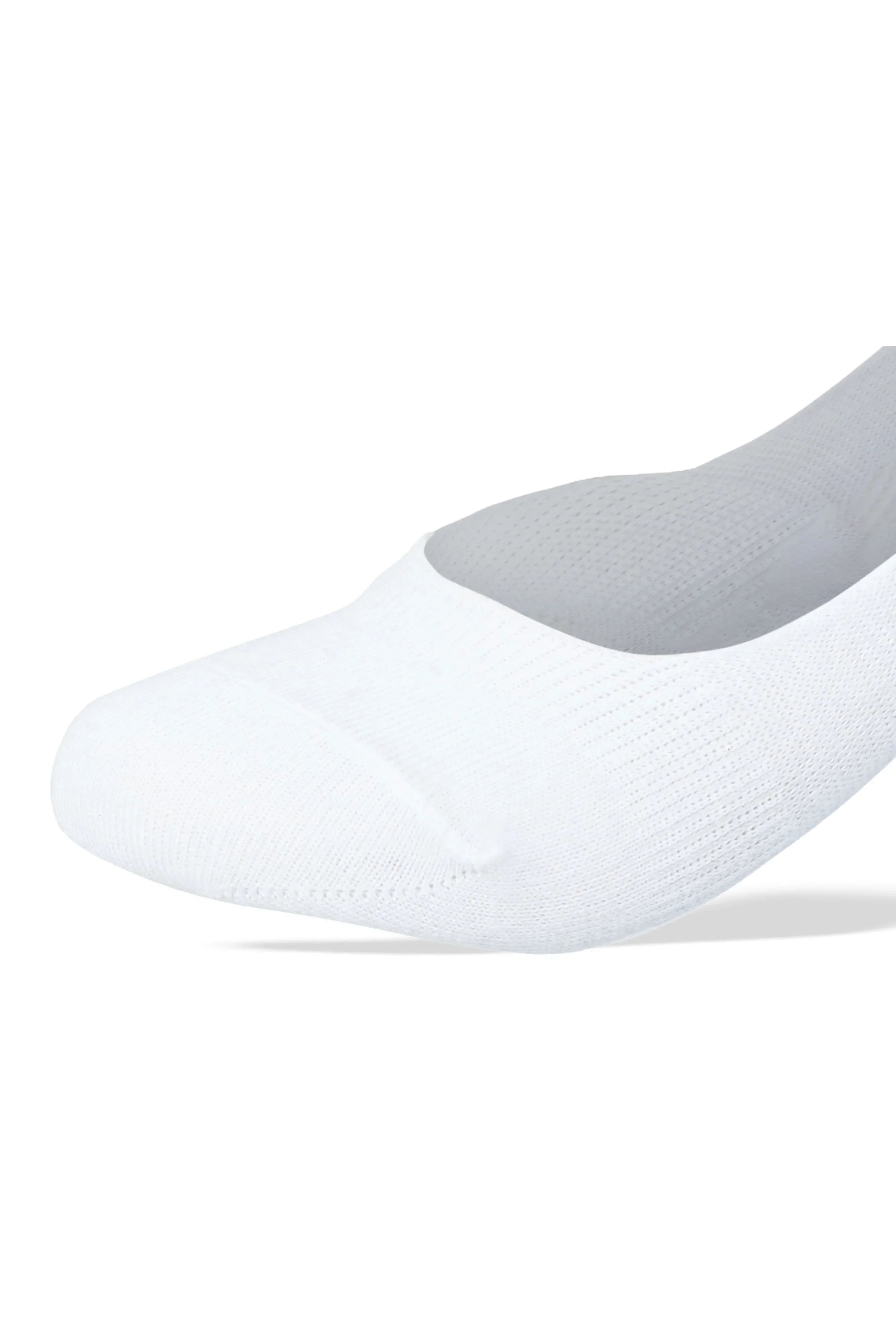 Women Set Of 3 Invisible Silicon Plain Socks White - Sam Socks - Babazzaro