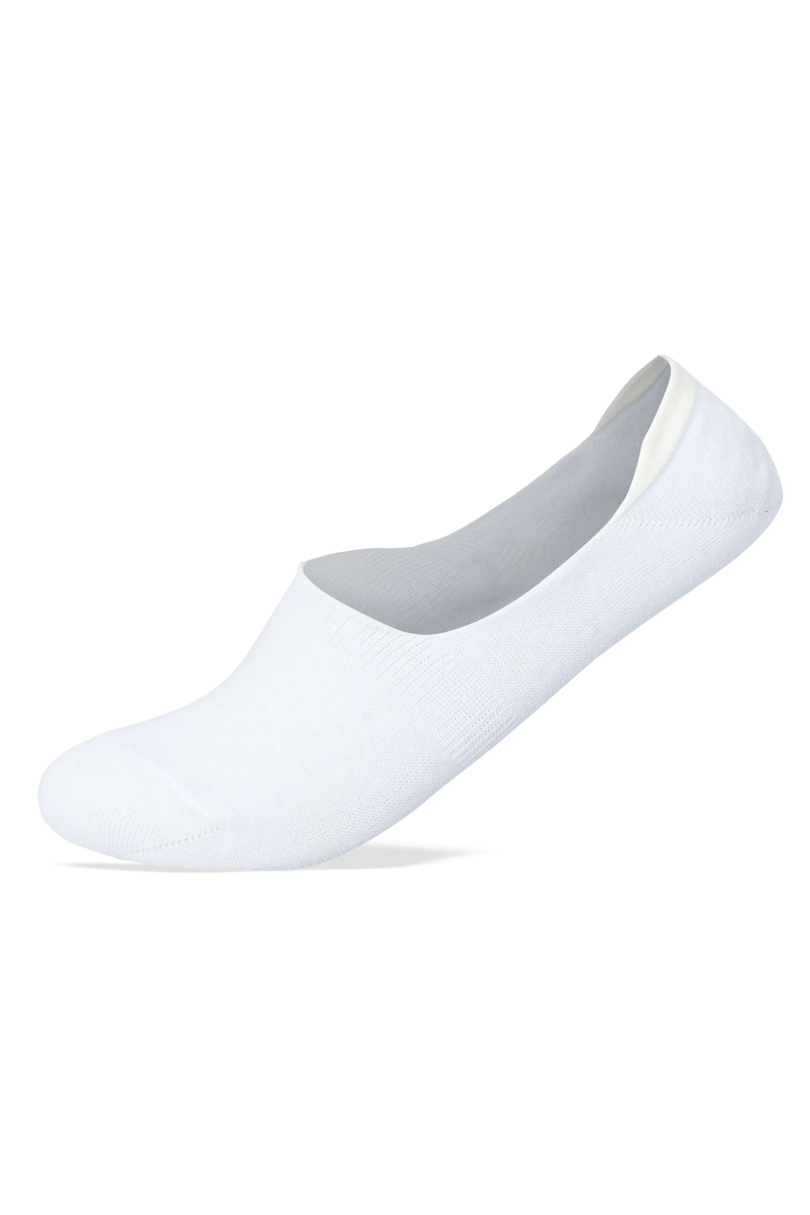 Sam Socks - Men Set Of 3 Invisible Silicon Plain Socks White 2