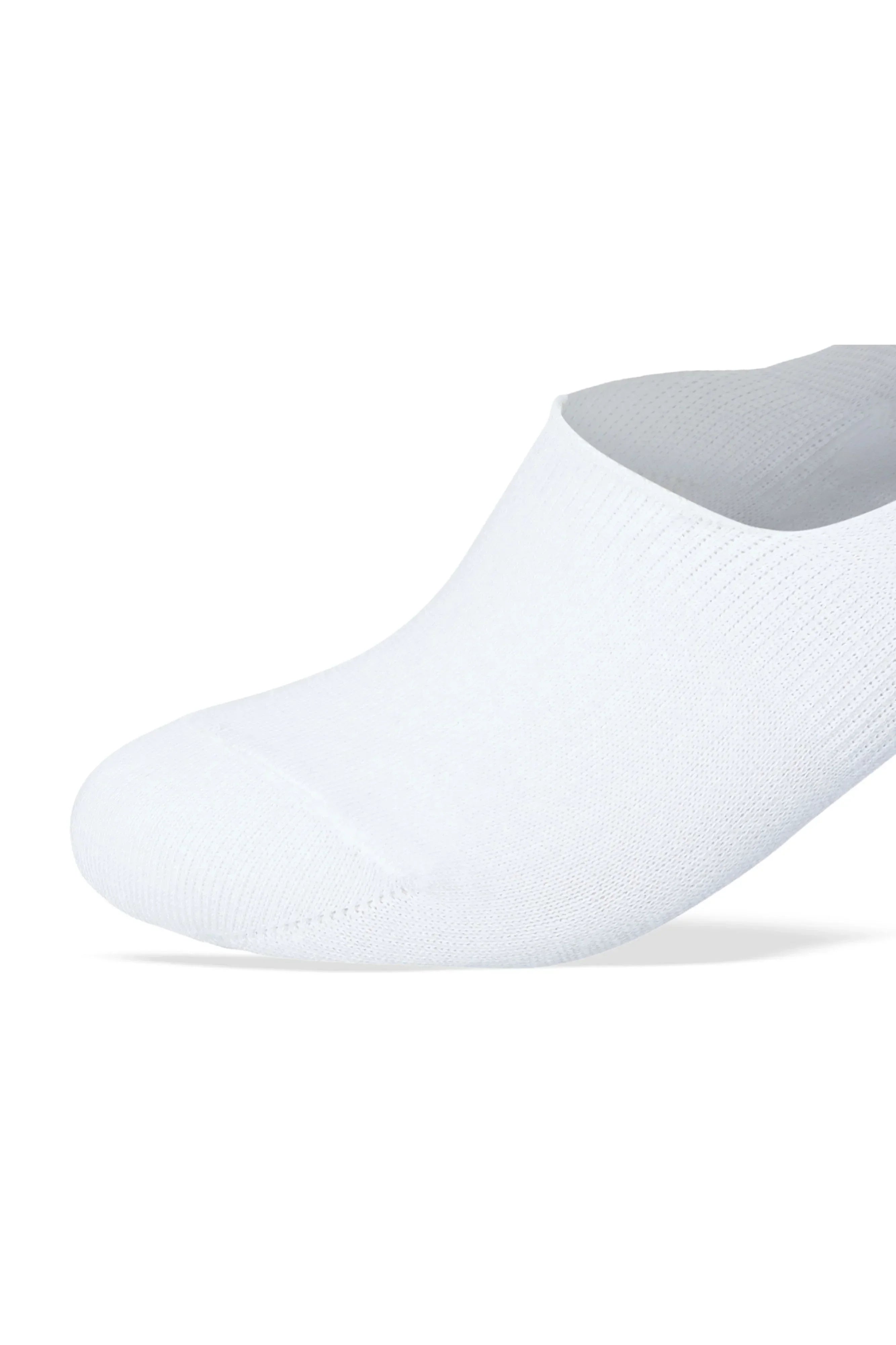 Men Set Of 3 Invisible Silicon Plain Socks White - Sam Socks - Babazzaro