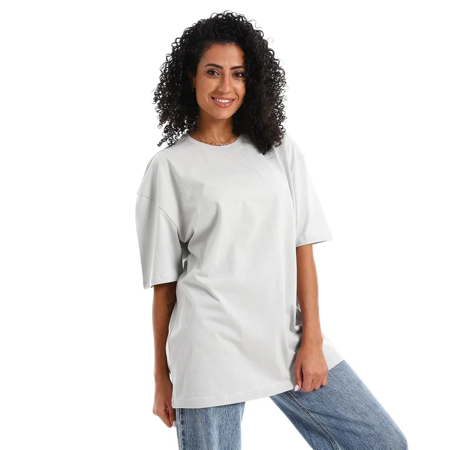 NAS Trends - Basic Unisex Oversized SS T-Shirt - Silver 4