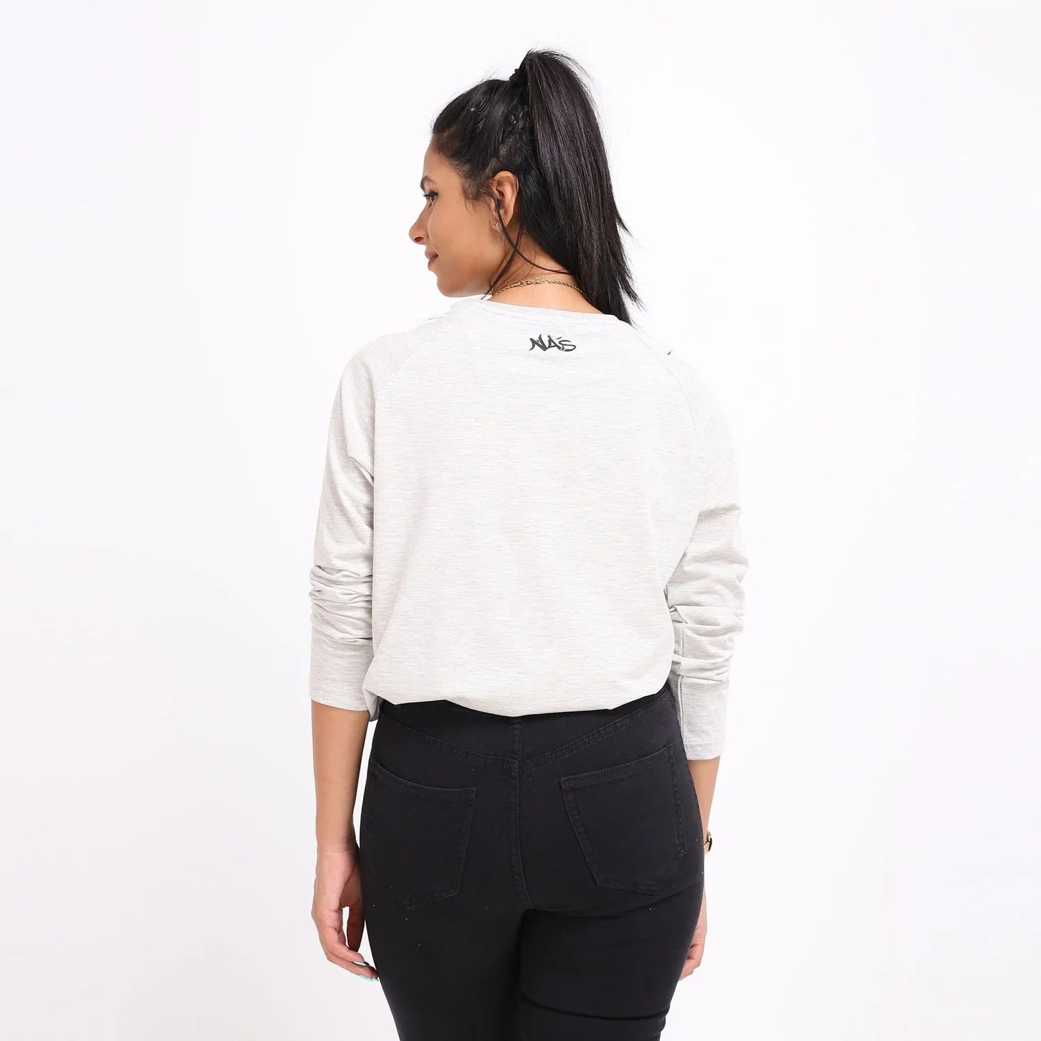 Basic Long Sleeve Round Neck T-shirt Off White - NAS Trends 5