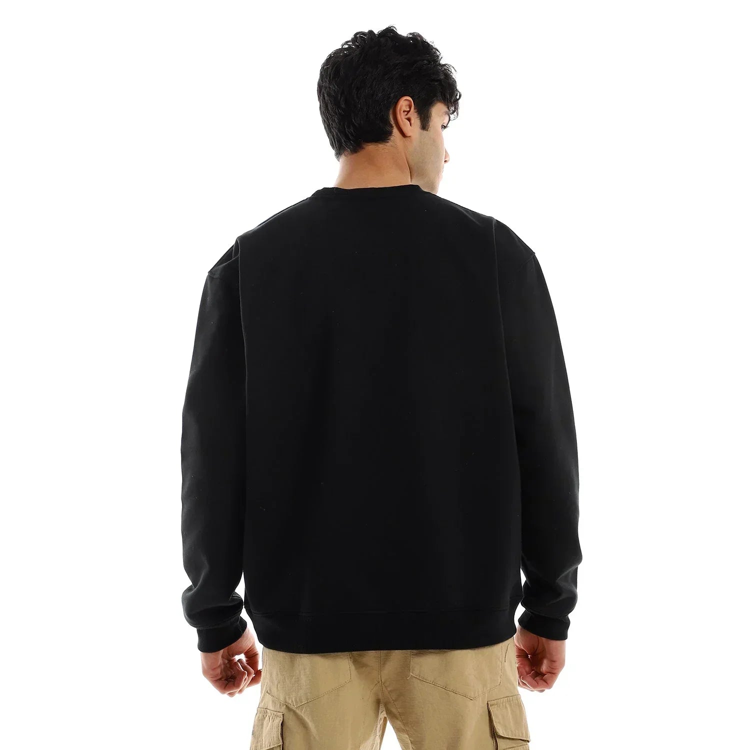 Basic Unisex Oversized Crew-neck Sweatshirt-Black - NAS Trends - Babazzaro